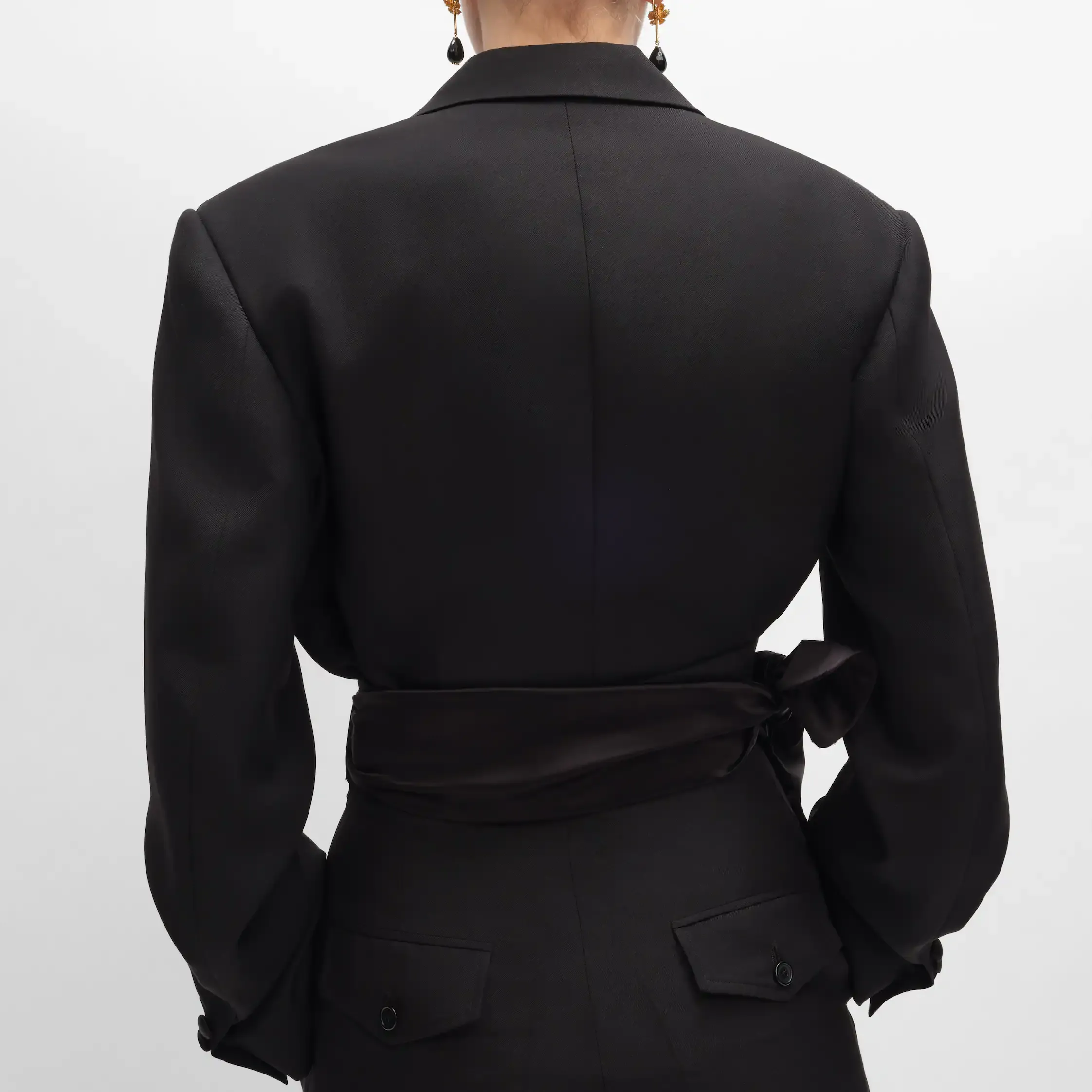 Spencer-Tux-Jacke aus Wollgabardine