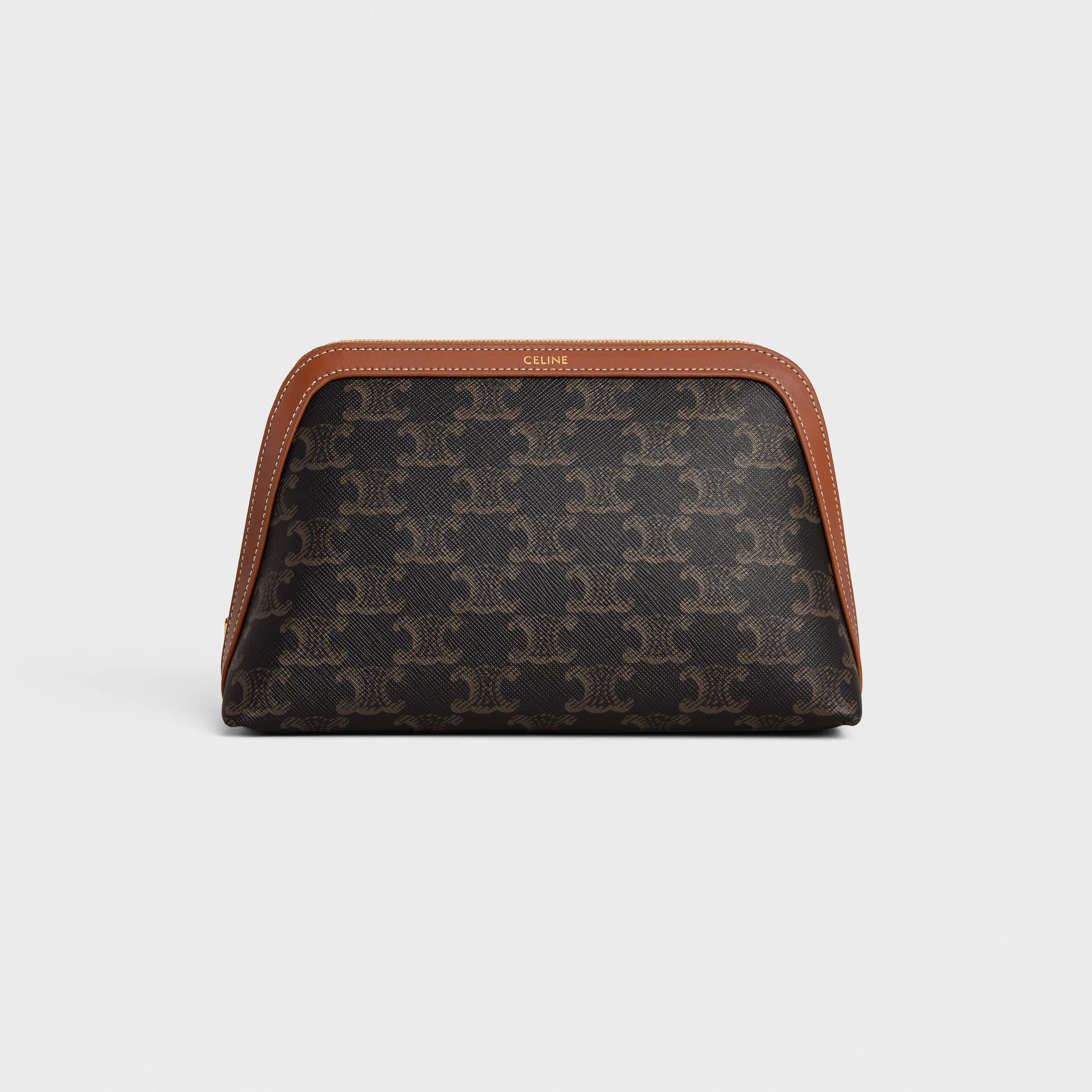 MEDIUM COSMETIC POUCH IN TRIOMPHE-LEINEN UND KALBSLEDER