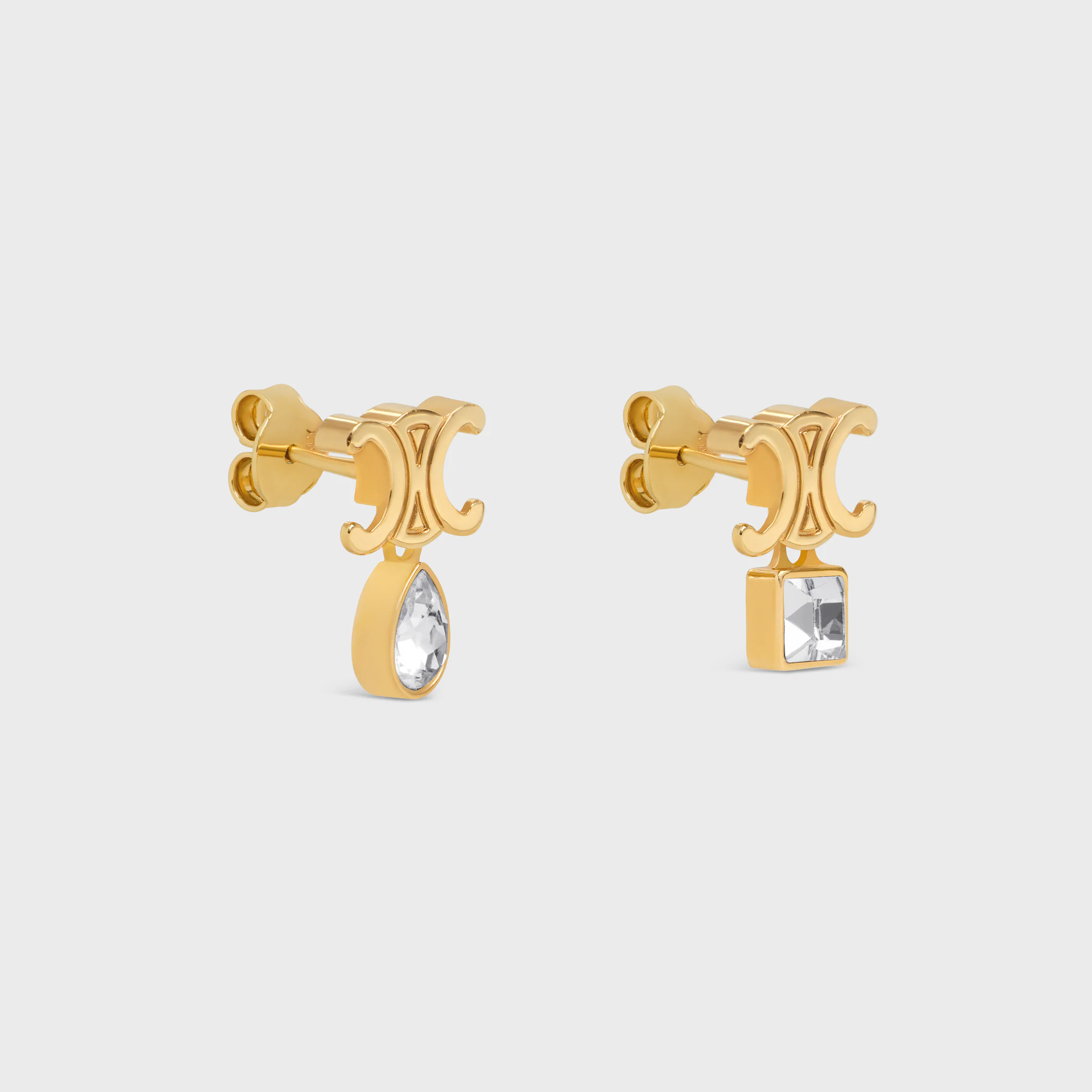 Ohrstecker Triomphe Twinkle aus Strass und Messing mit Goldfinish