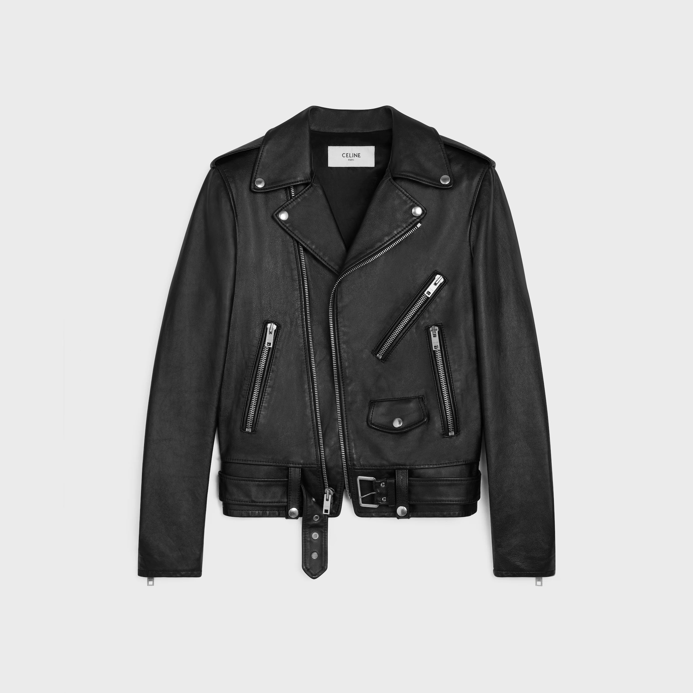 klassische Bikerjacke aus Kalbsleder