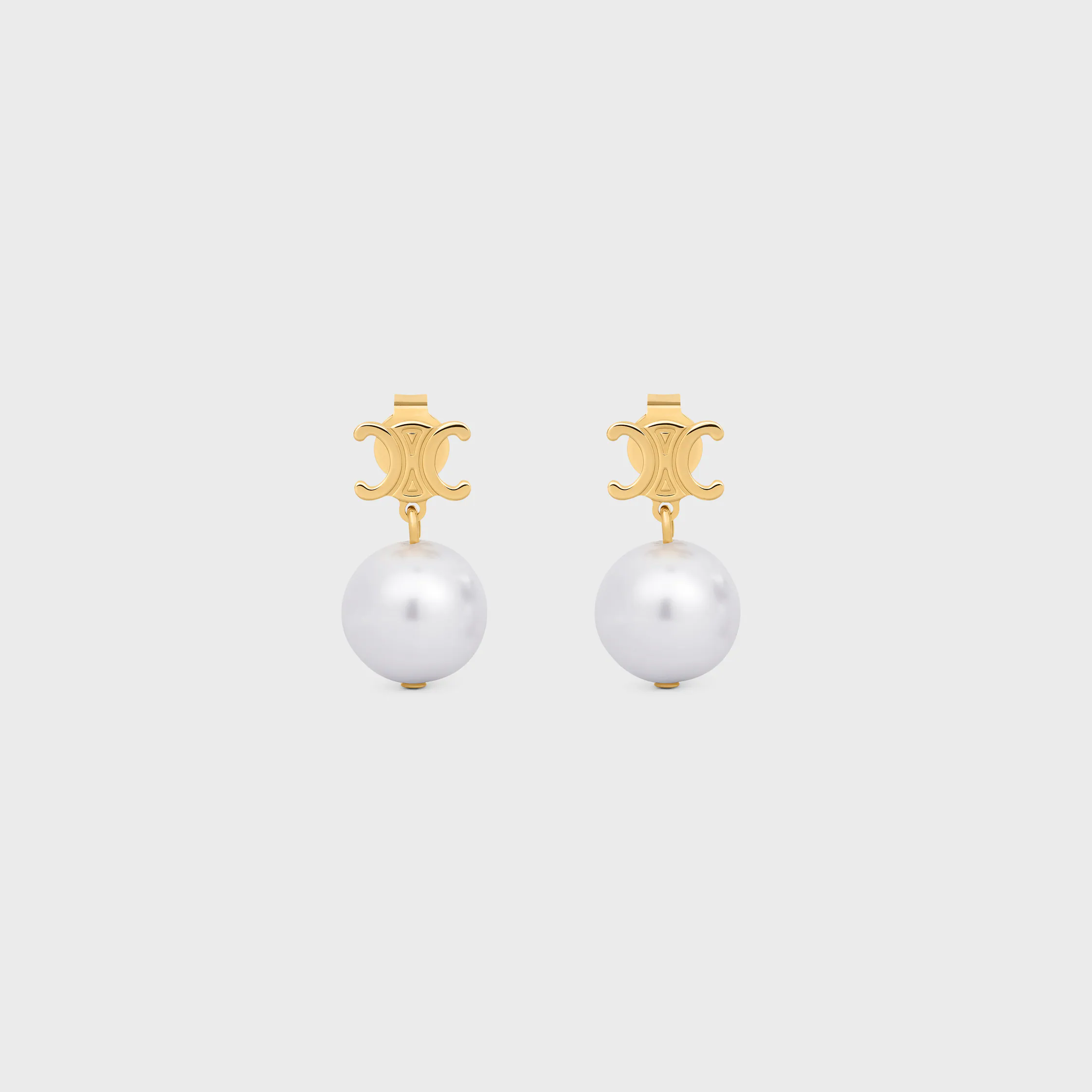 Les Perles Celine Ohrringe aus Messing mit Goldfinish und Harzperlen