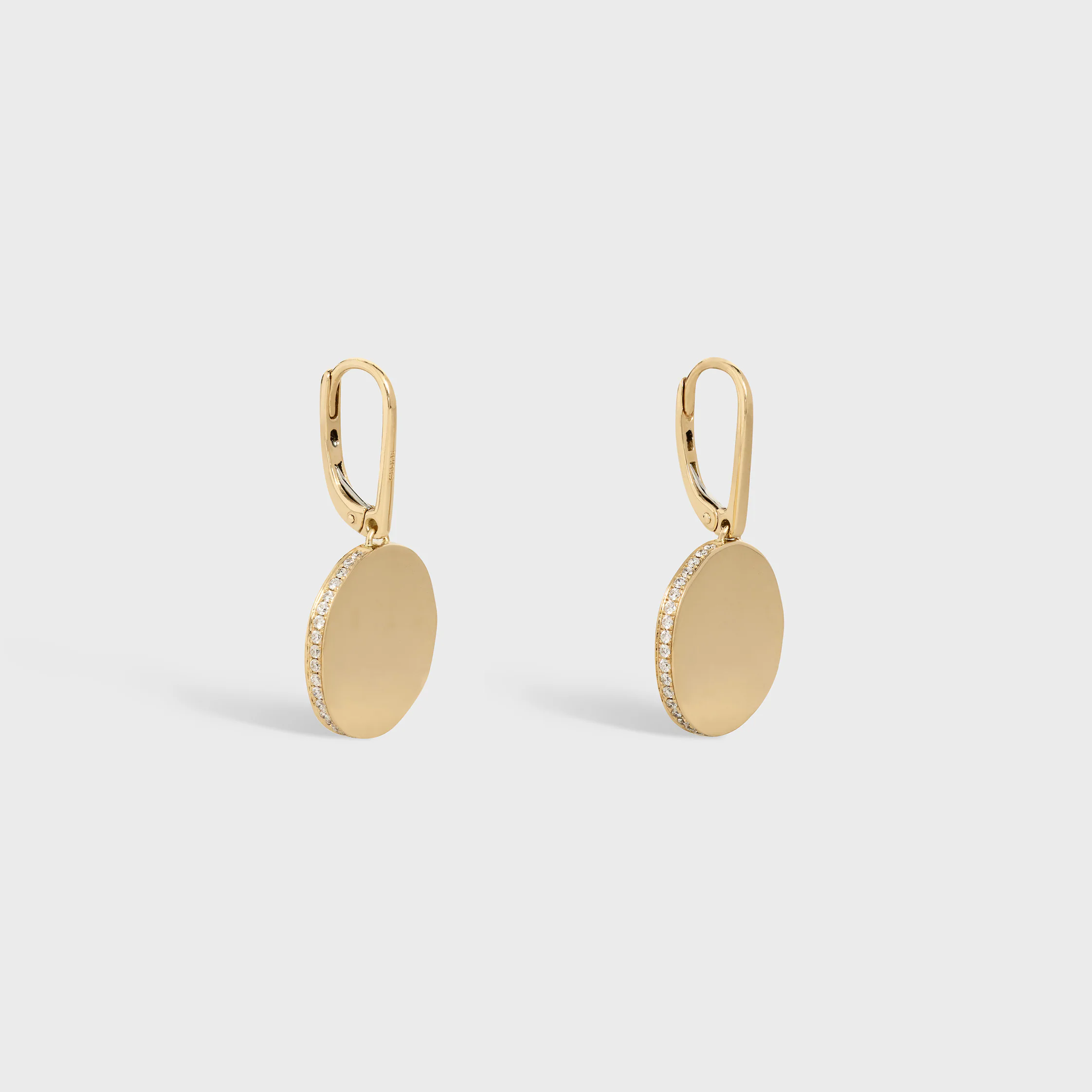 Medaille Celine Ohrringe in Gelbgold und Diamanten