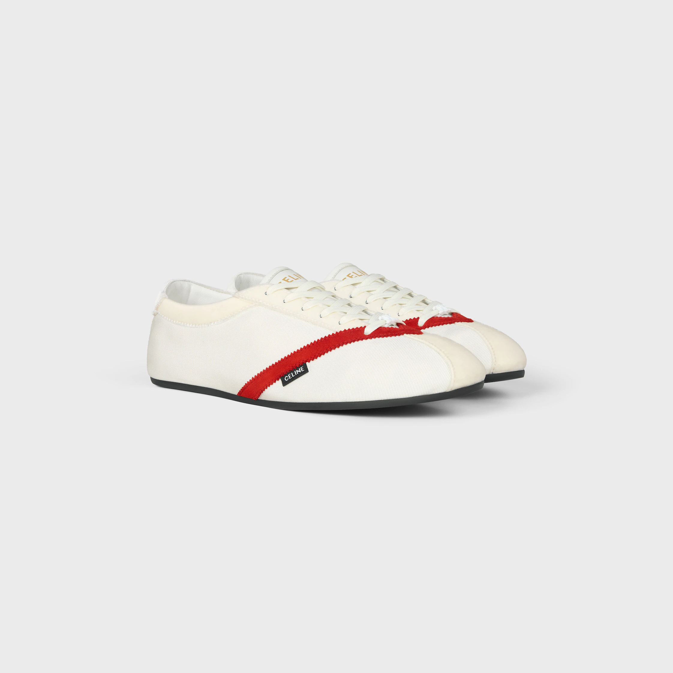 DER FLACHE SNEAKER AUS GROS GRAIN, VELLUT, SUEDEN ZIEGEN- UND LAMMLEDER