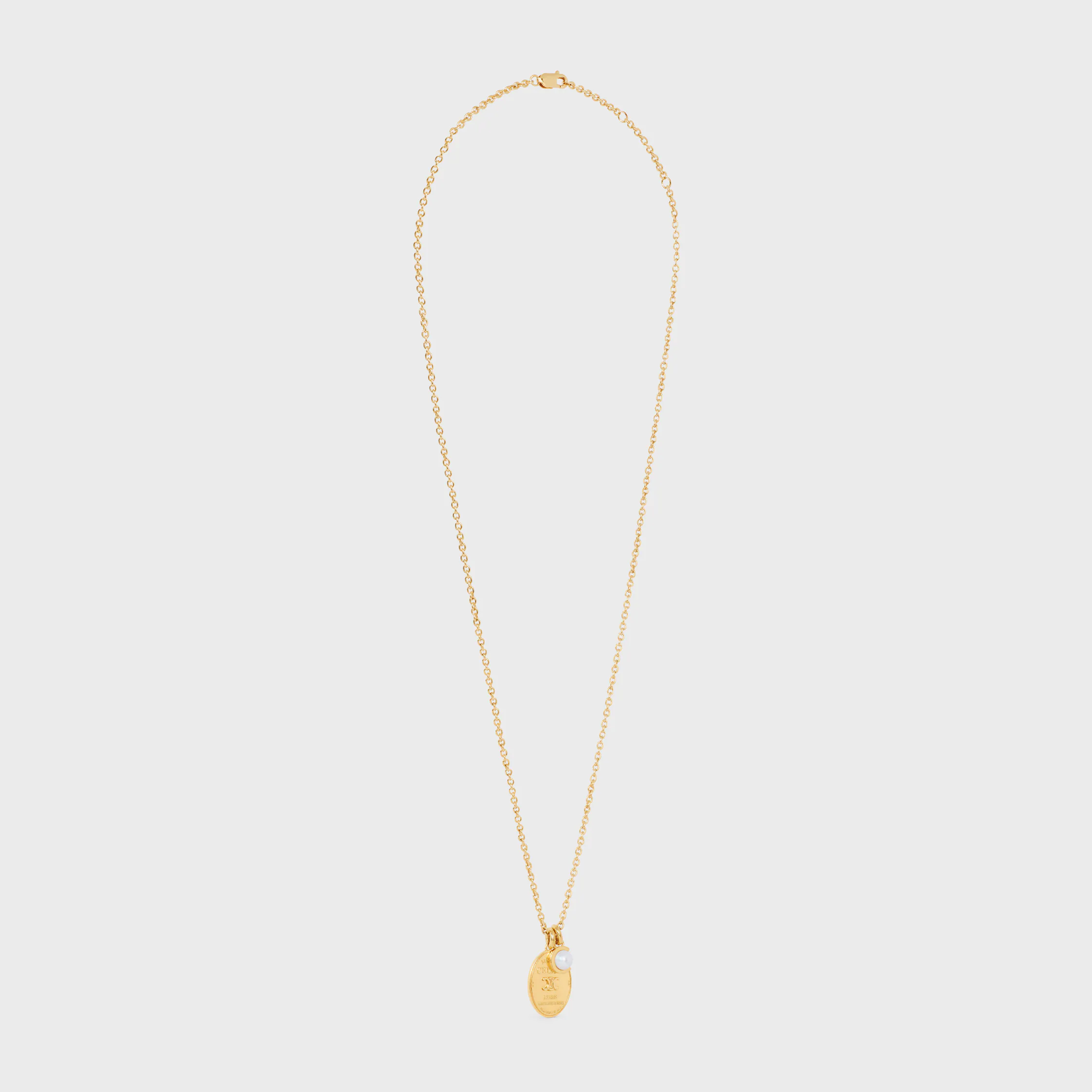 Les Perles Celine Halskette aus Harzperle und Messing mit Goldfinish