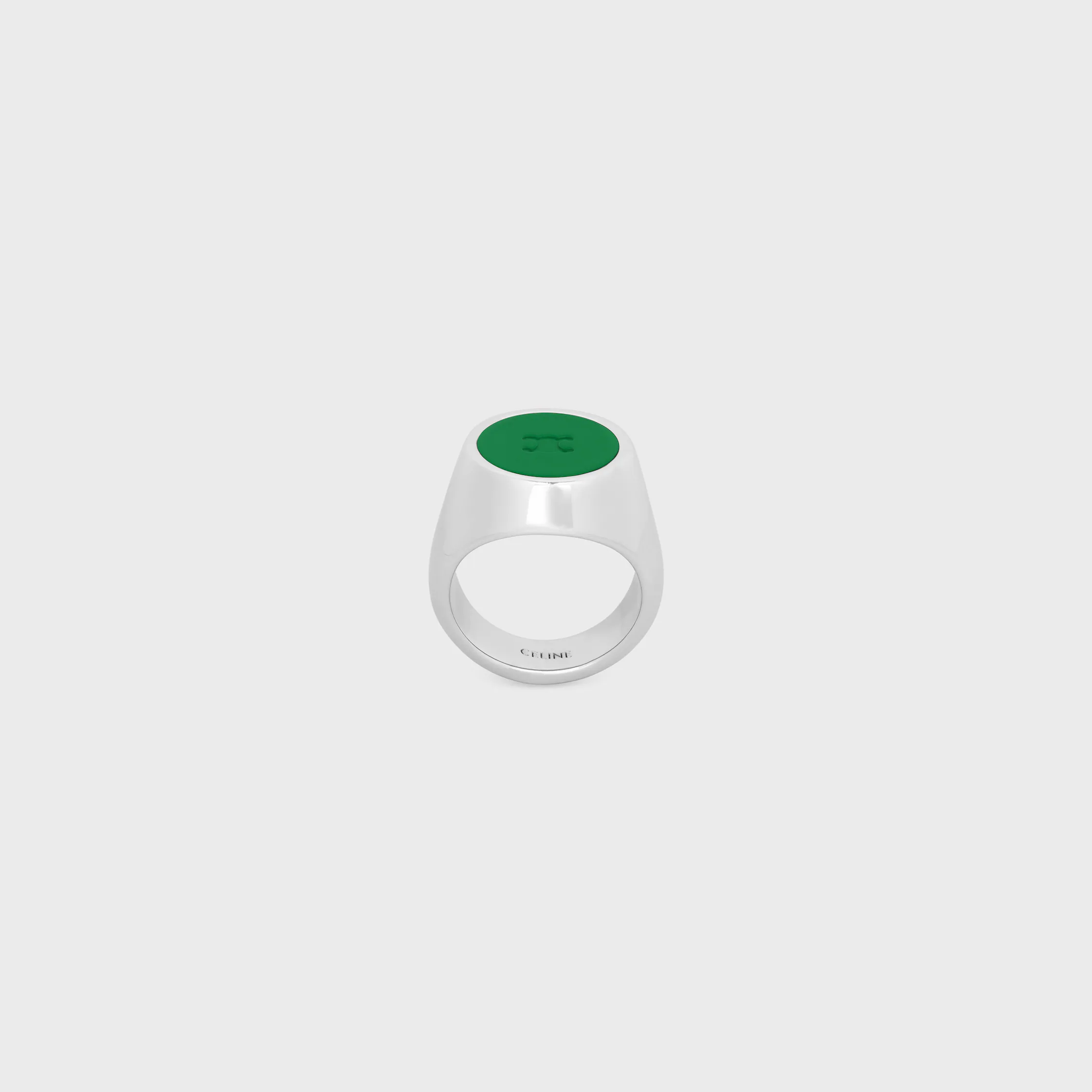 Triomphe Signet Ring aus Lack und Messing mit Rhodiumüberzug