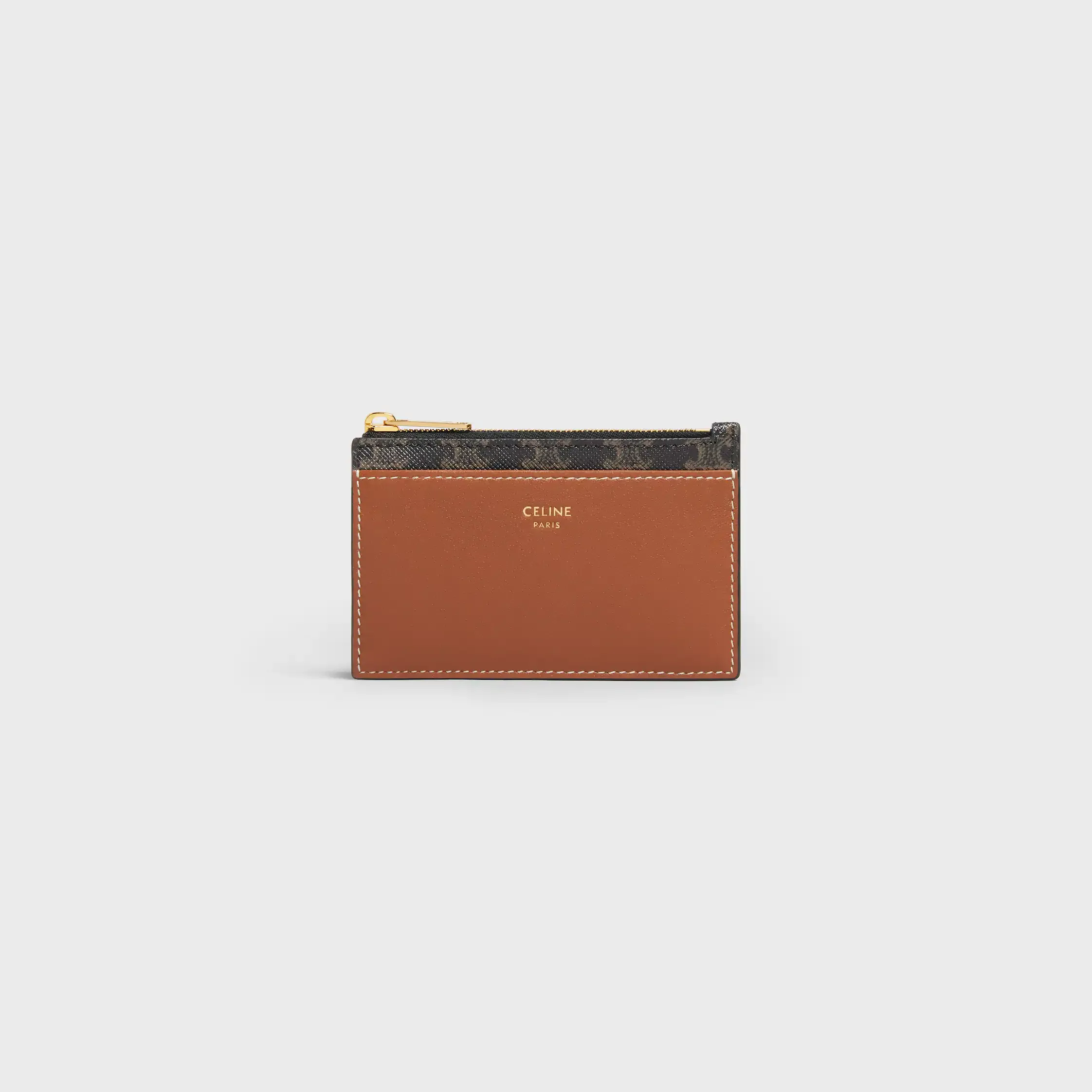 Gepflockter Kartenhalter aus Triomphe Canvas und Lammleder