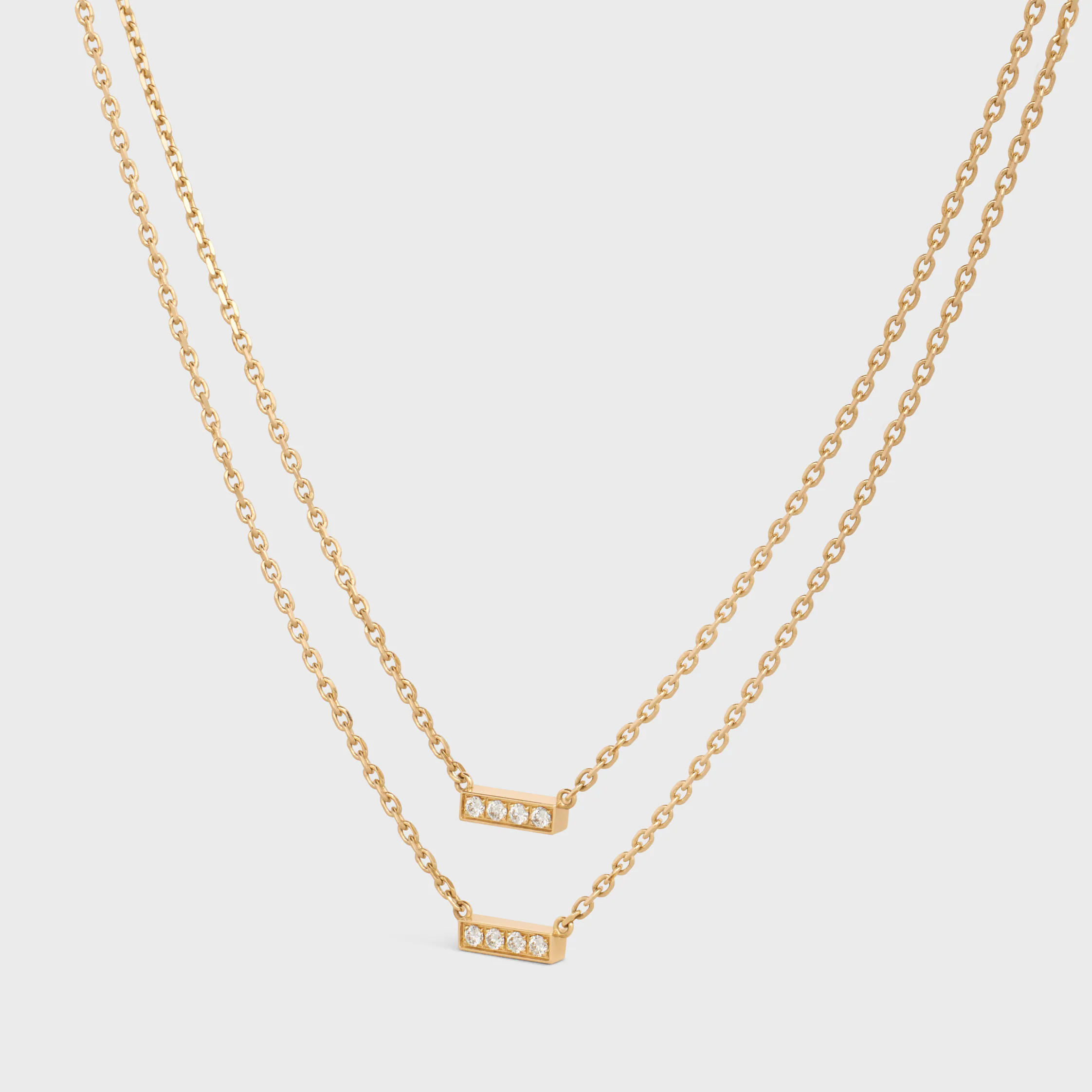 Celine Line Doppelhalskette aus Gelbgold und Diamanten