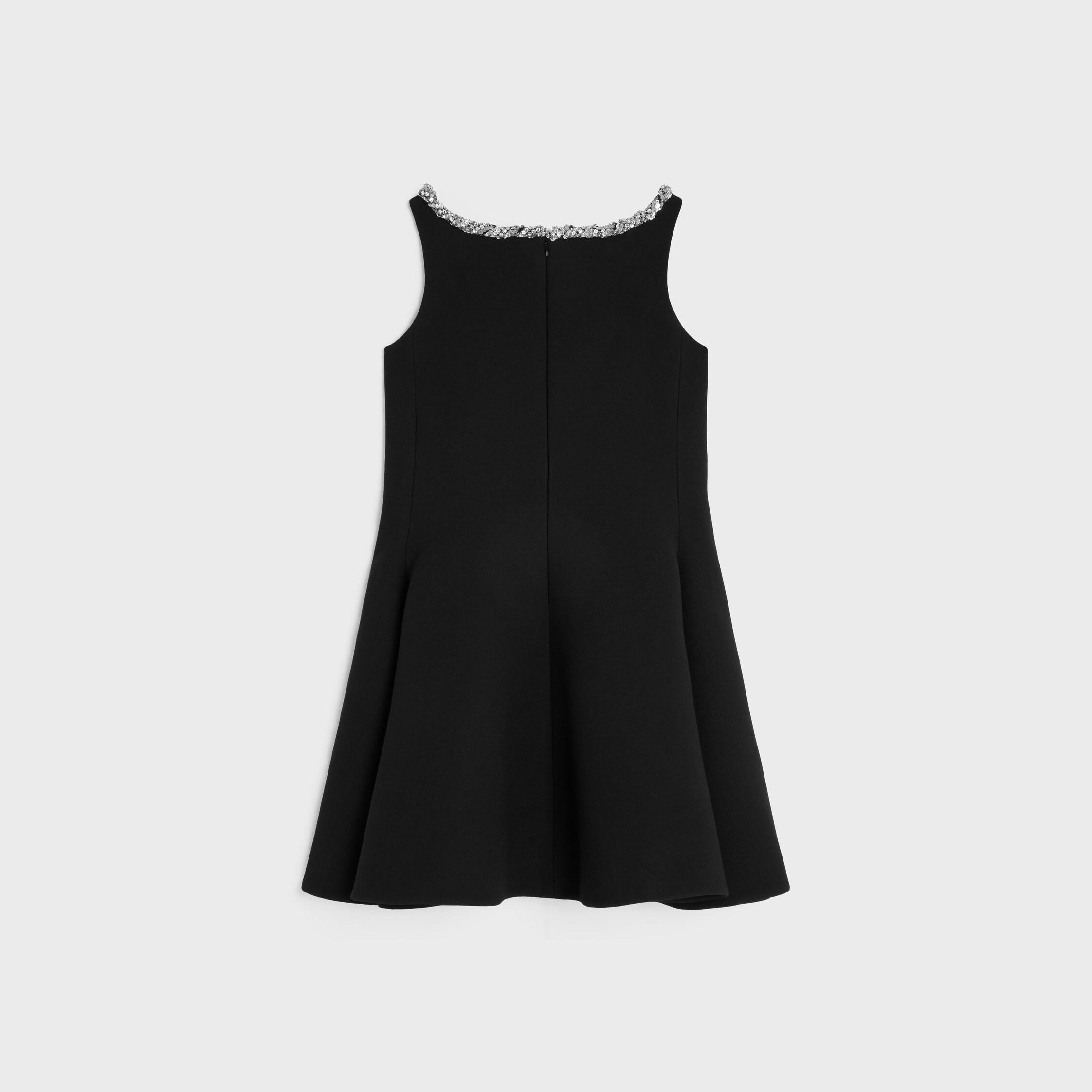 besticktes Kleid IN Doppelwollcrepe