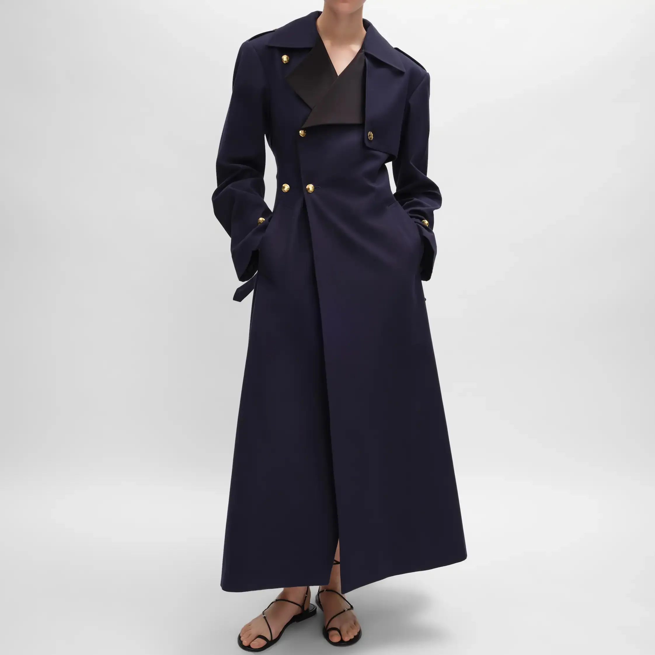 Tux-Trenchcoat aus Baumwolle und Wollgabardine