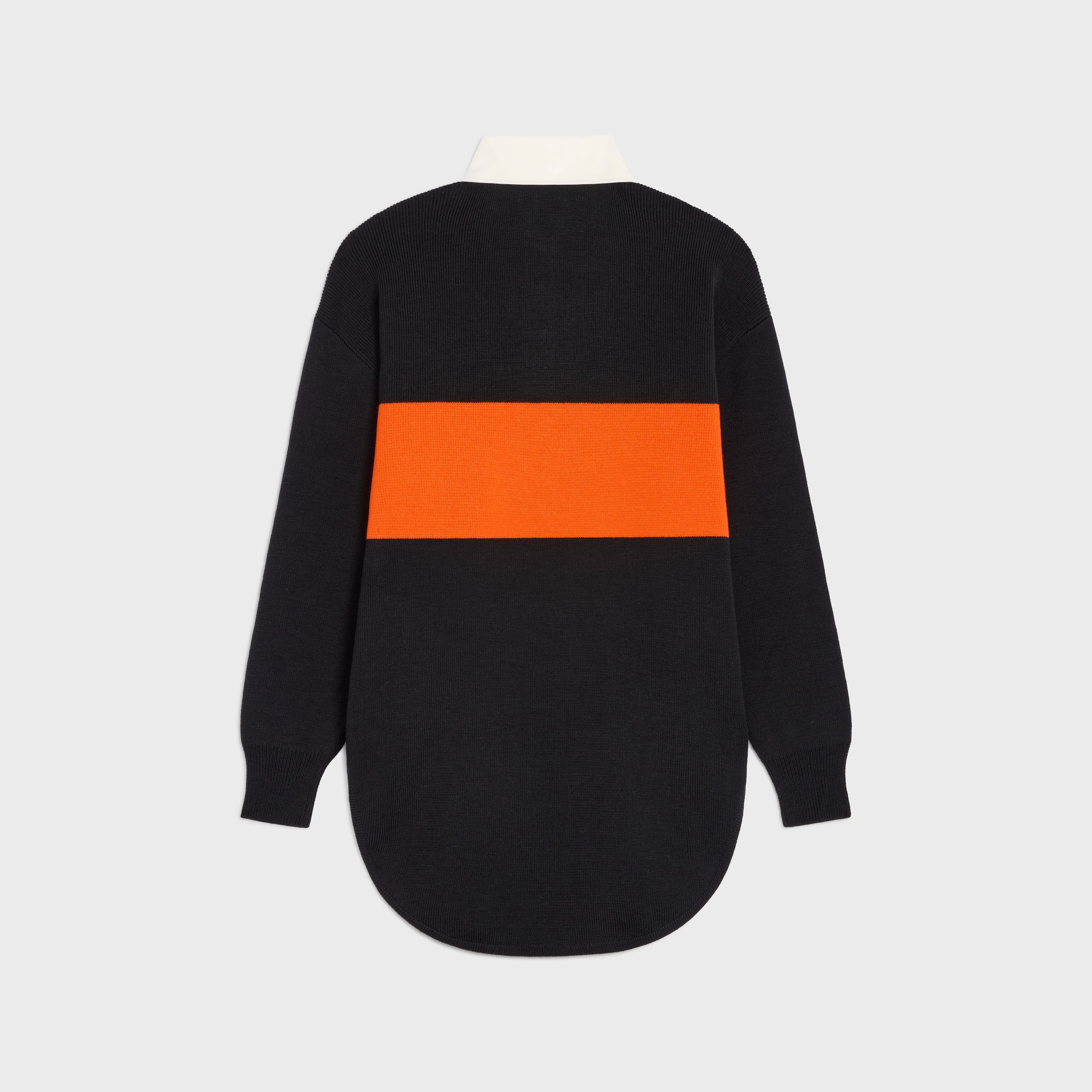 Oversized Polo-Pullover aus Wolle