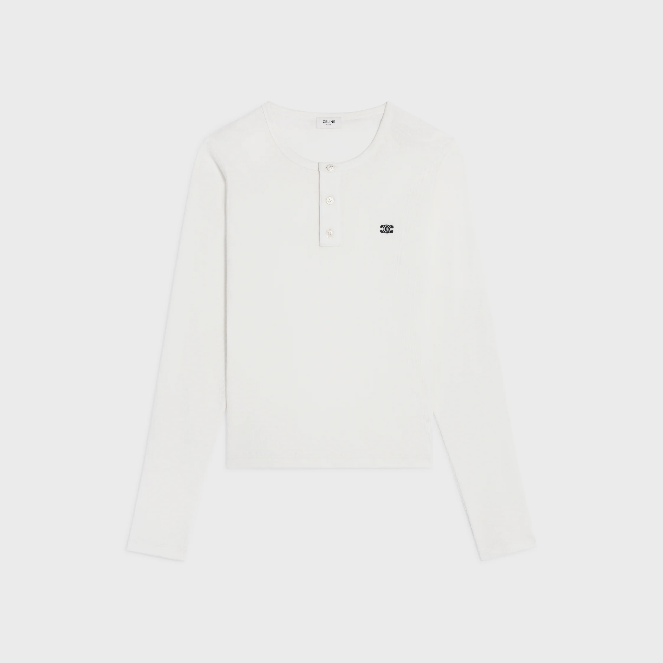Langarm-T-Shirt aus geripptem Baumwolljersey
