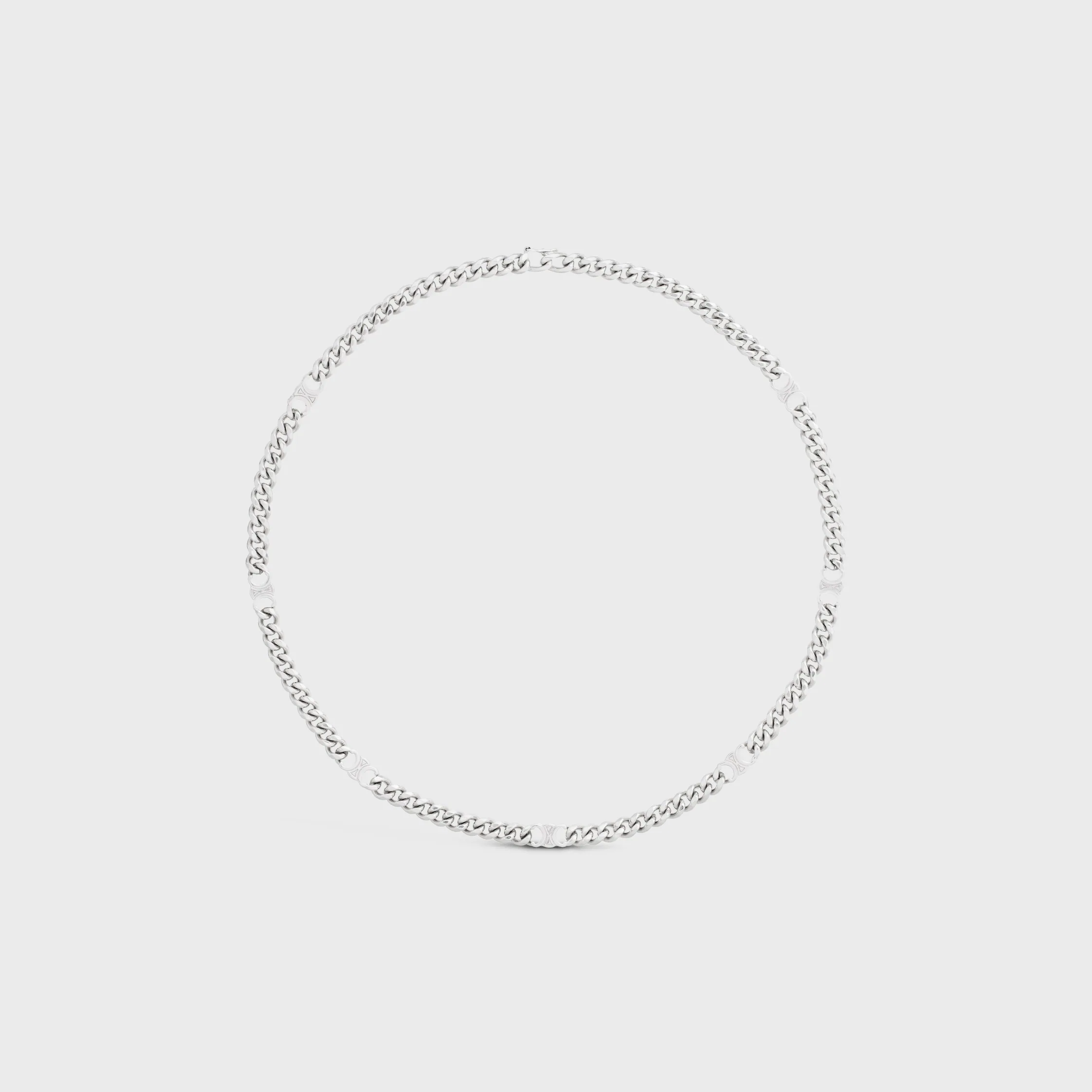 Triomphe kleine Gourmette-Halskette aus Messing mit Rhodium-Oberfläche