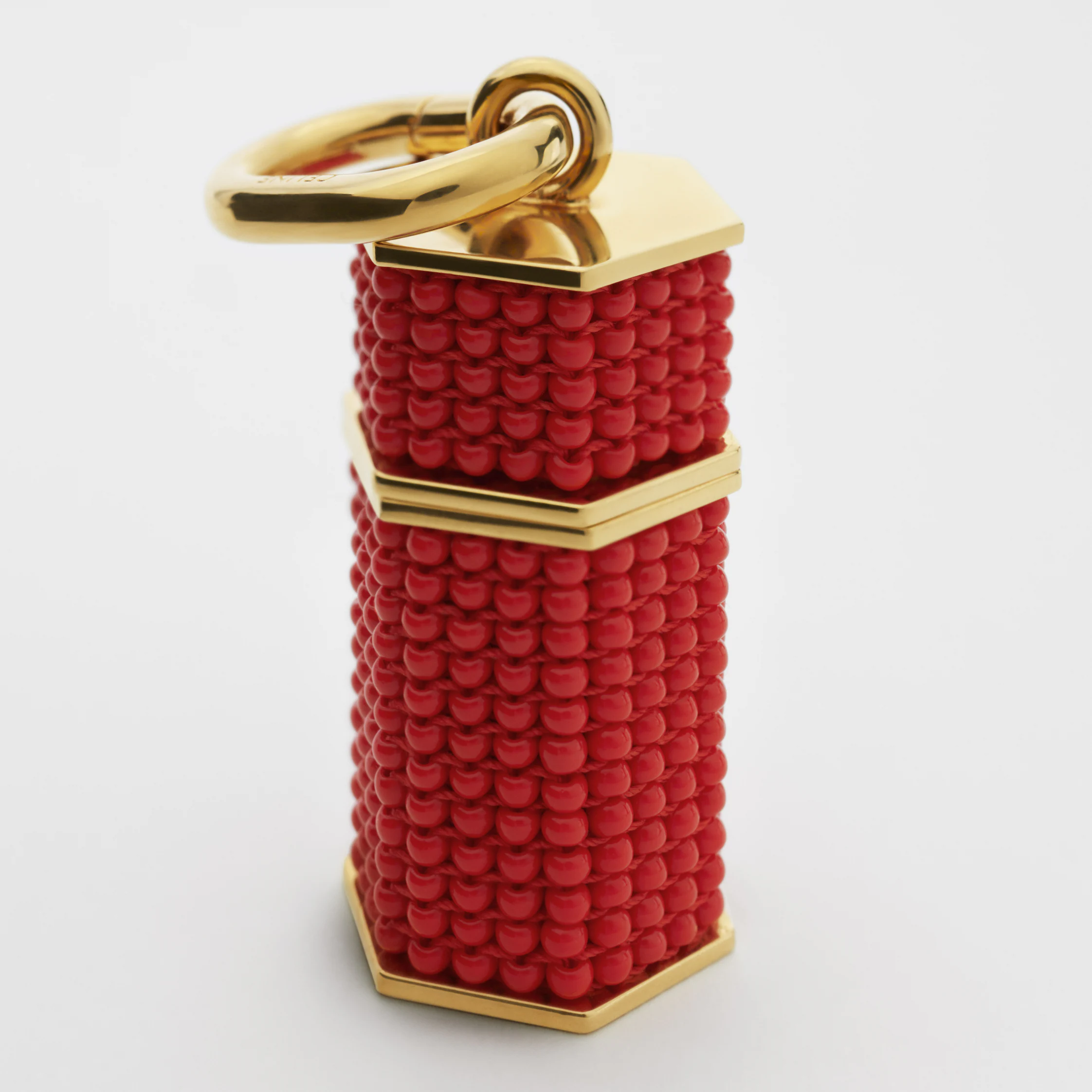 Celine Charms Kolbenperlenkasten aus Perlen und Messing mit Goldfinish