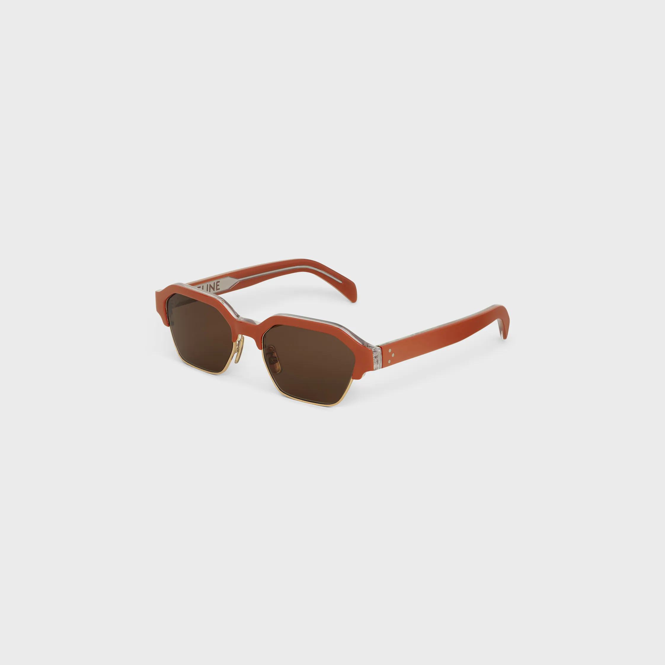 Schwarzer Rahmen 63 Sonnenbrille aus Acetat und Metall