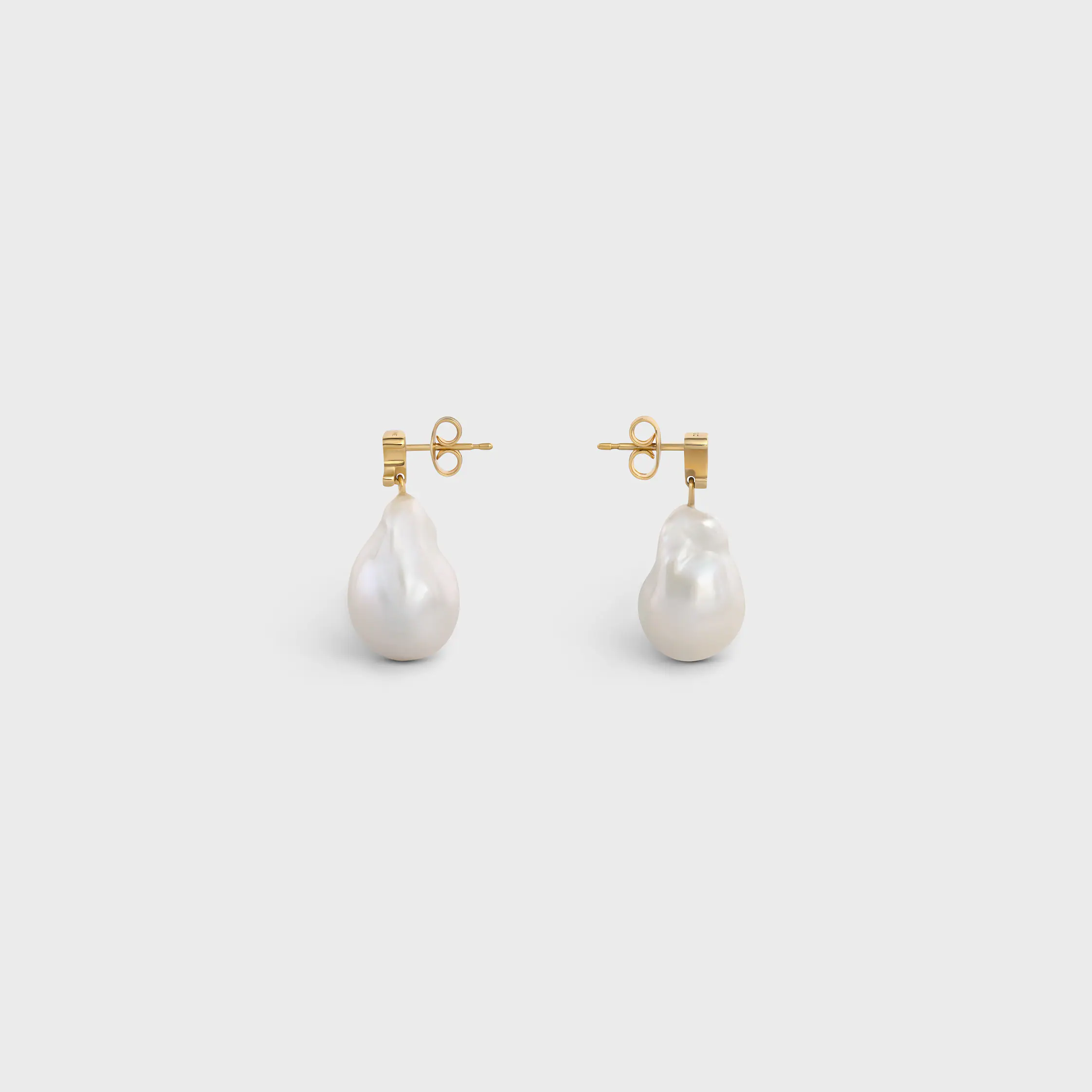 Les Perles Celine Ohrhänger Barock aus Messing mit Goldfinish und gezüchteten Perlen