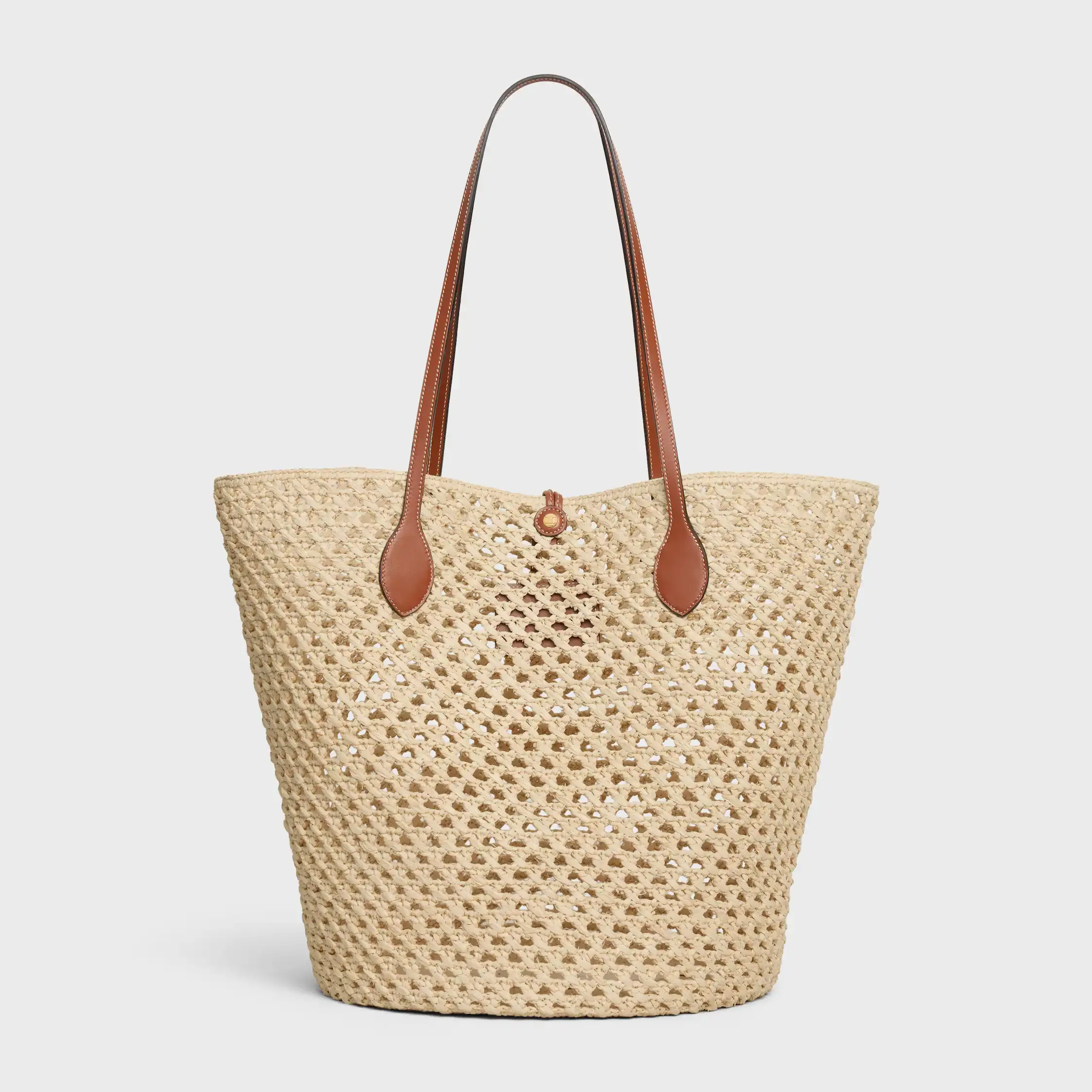 BUCKET TRIOMPHE BEADS KORB AUS RATTAN UND KALBSLEDER