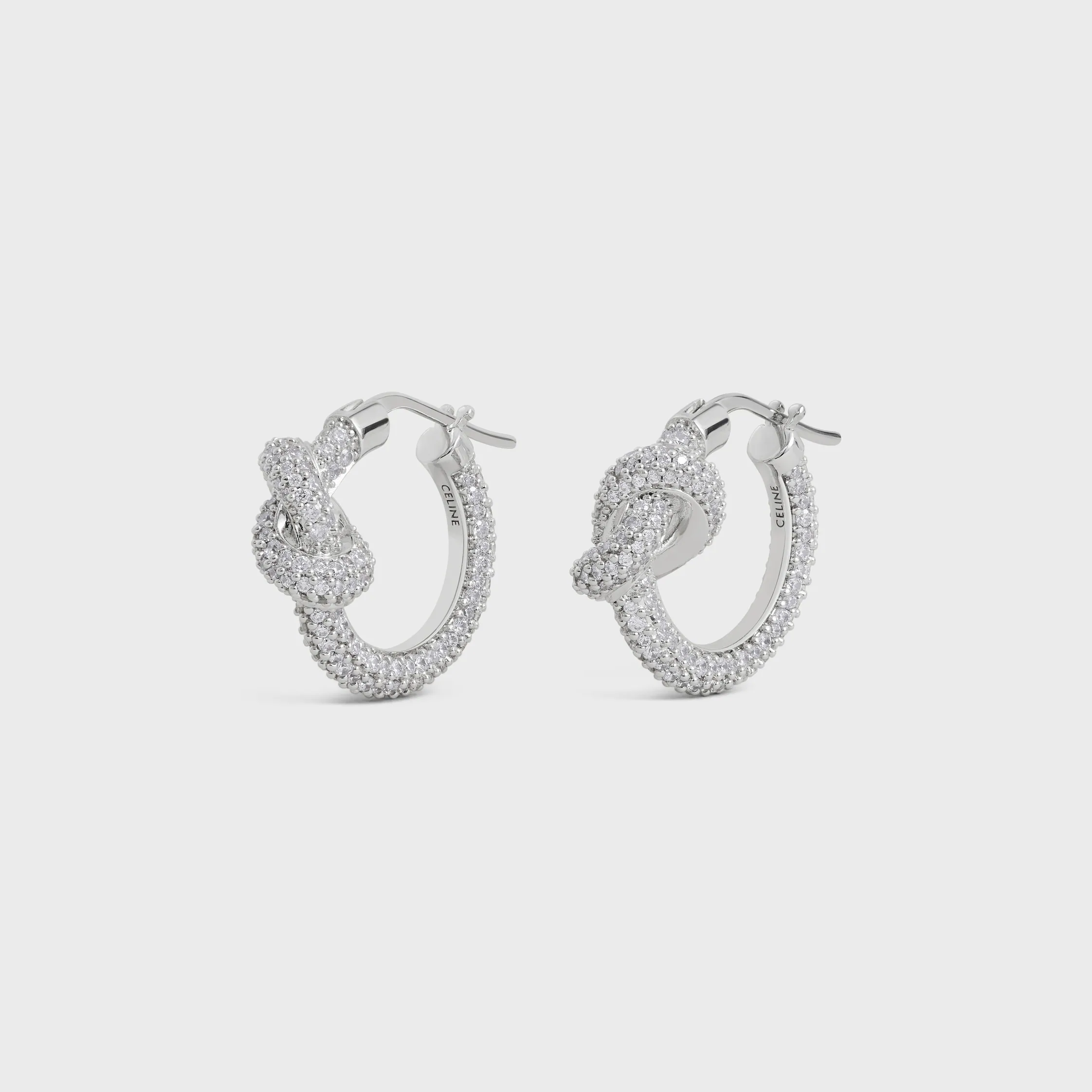 Knot Sparkle-Ohrhänger mit Strass und Messing mit Rhodium-Overzug