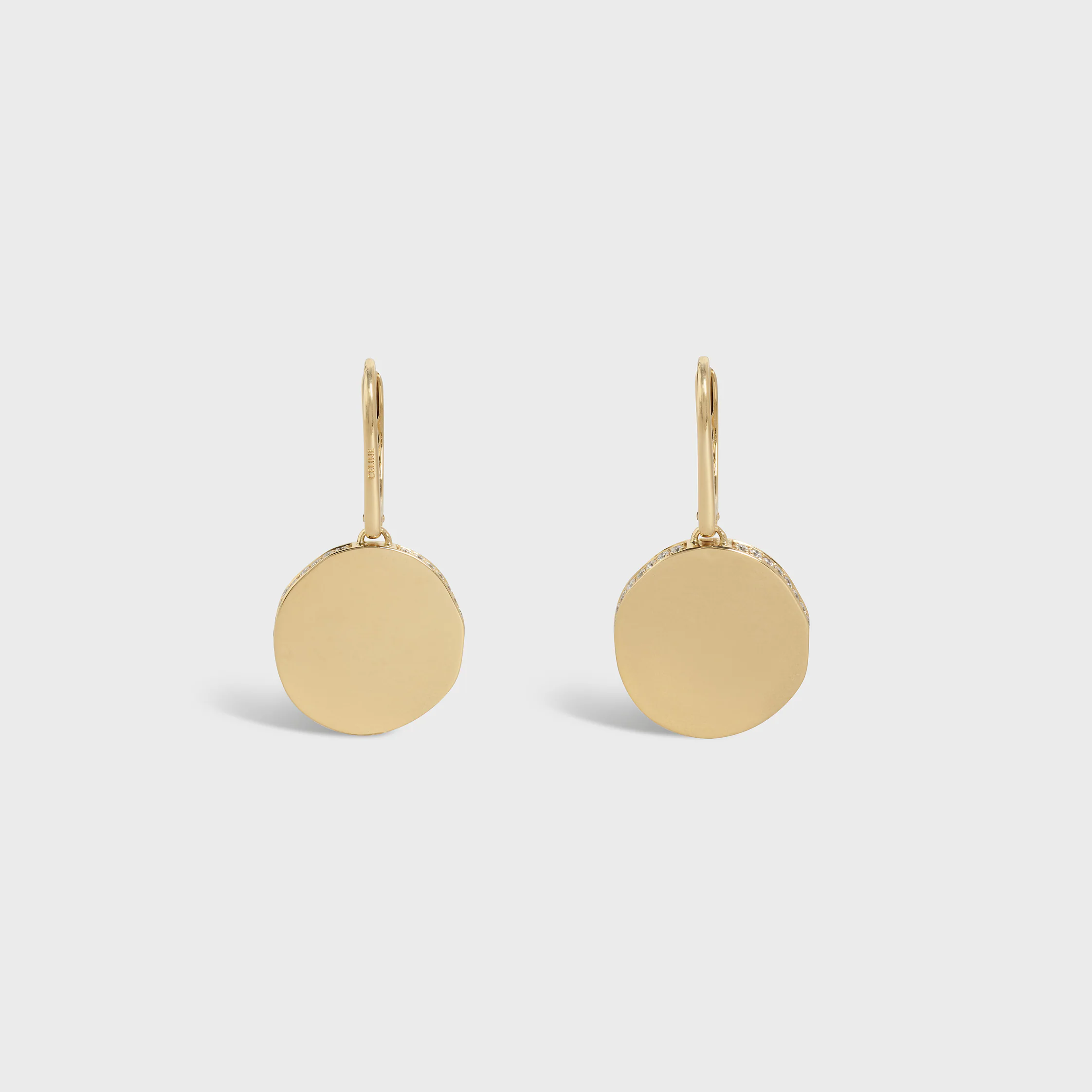 Medaille Celine Ohrringe in Gelbgold und Diamanten