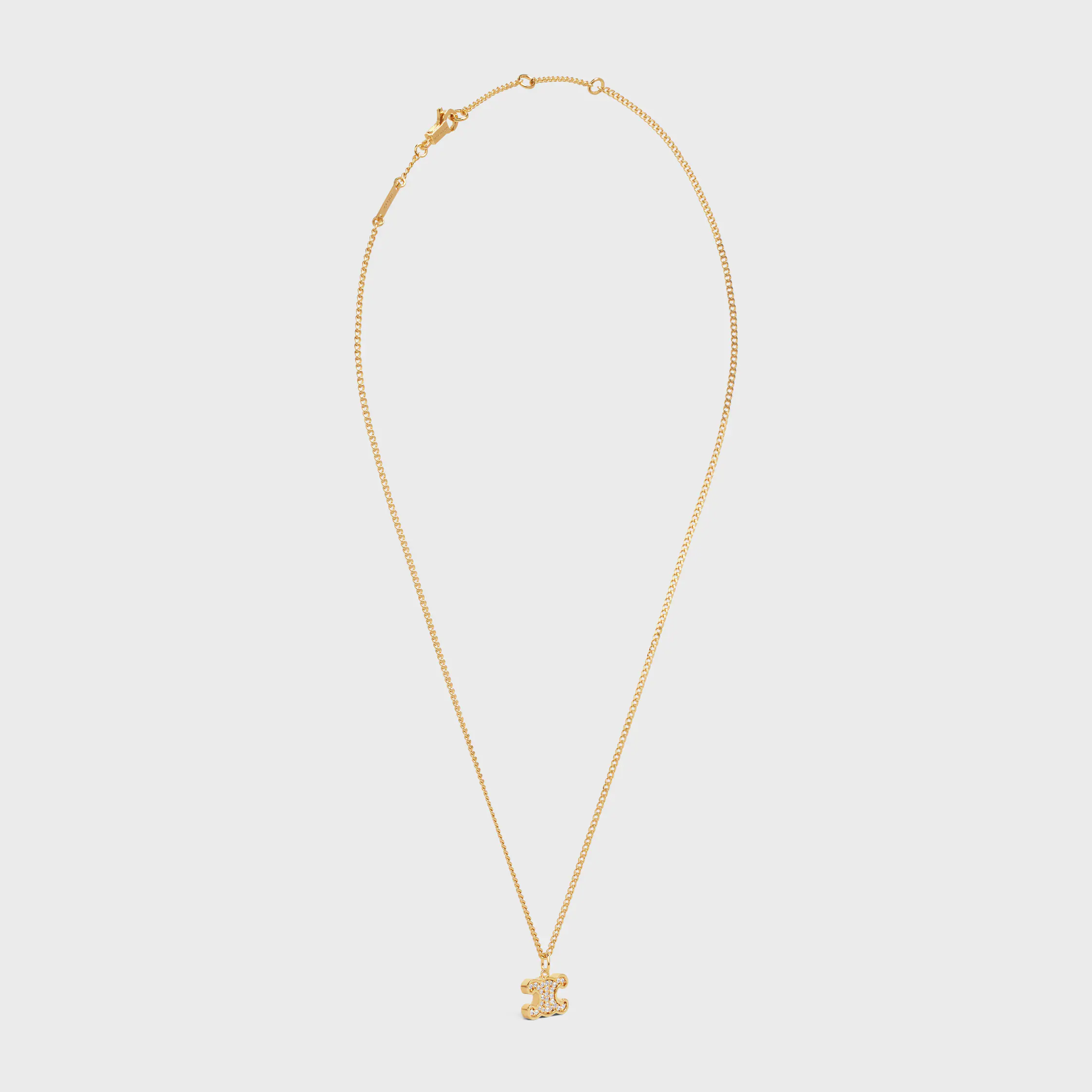 Triomphe-Steinanhänger aus Messing mit Goldfinish und Kristallen