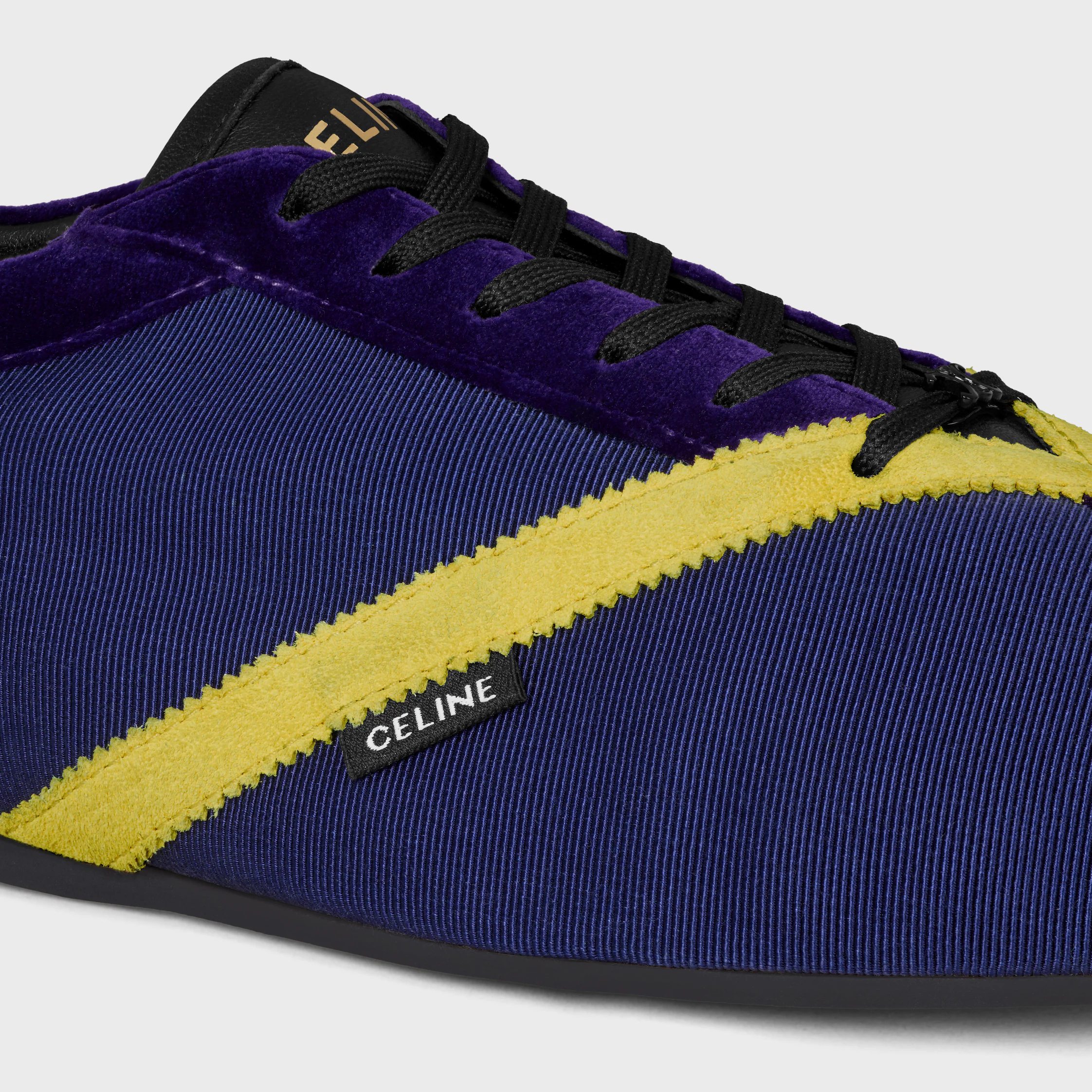 DER FLACHE SNEAKER AUS GROS GRAIN, VELLUT, VELOURS RIND UND LAMMLEDER