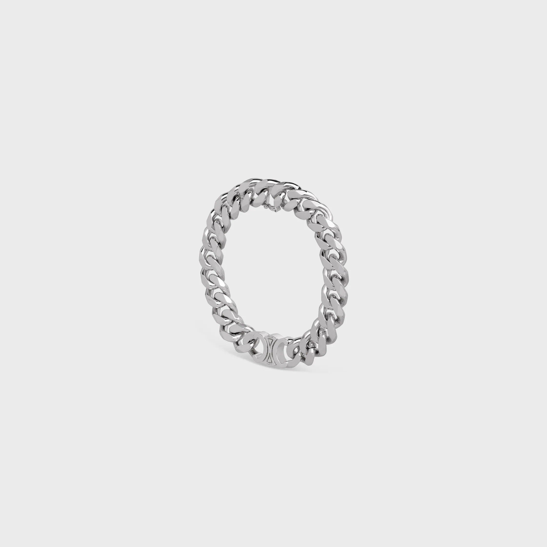 Triomphe Gourmette-Armband aus Messing mit Rhodium-Overhead