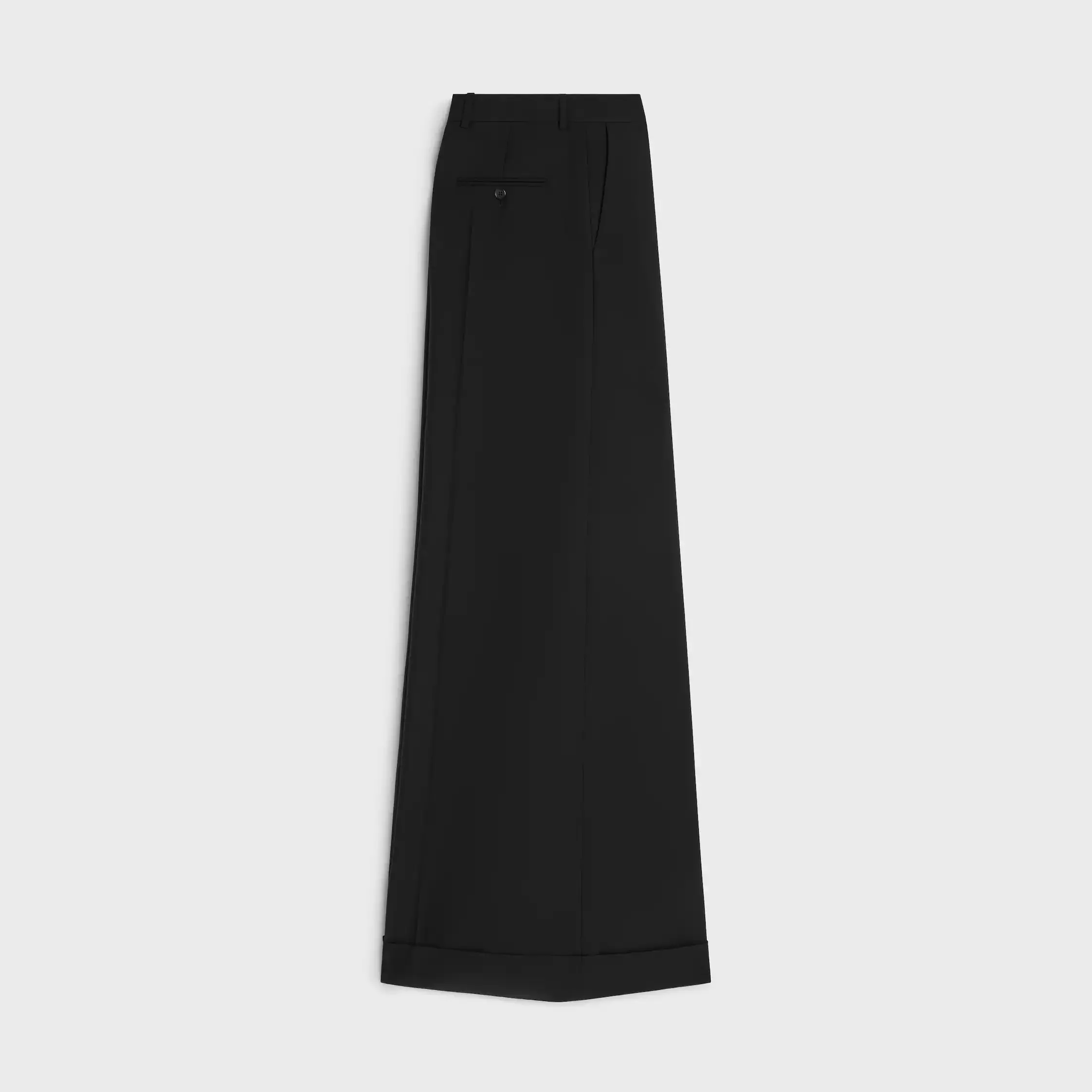 Langes Hosenmodell aus Wollgabardine