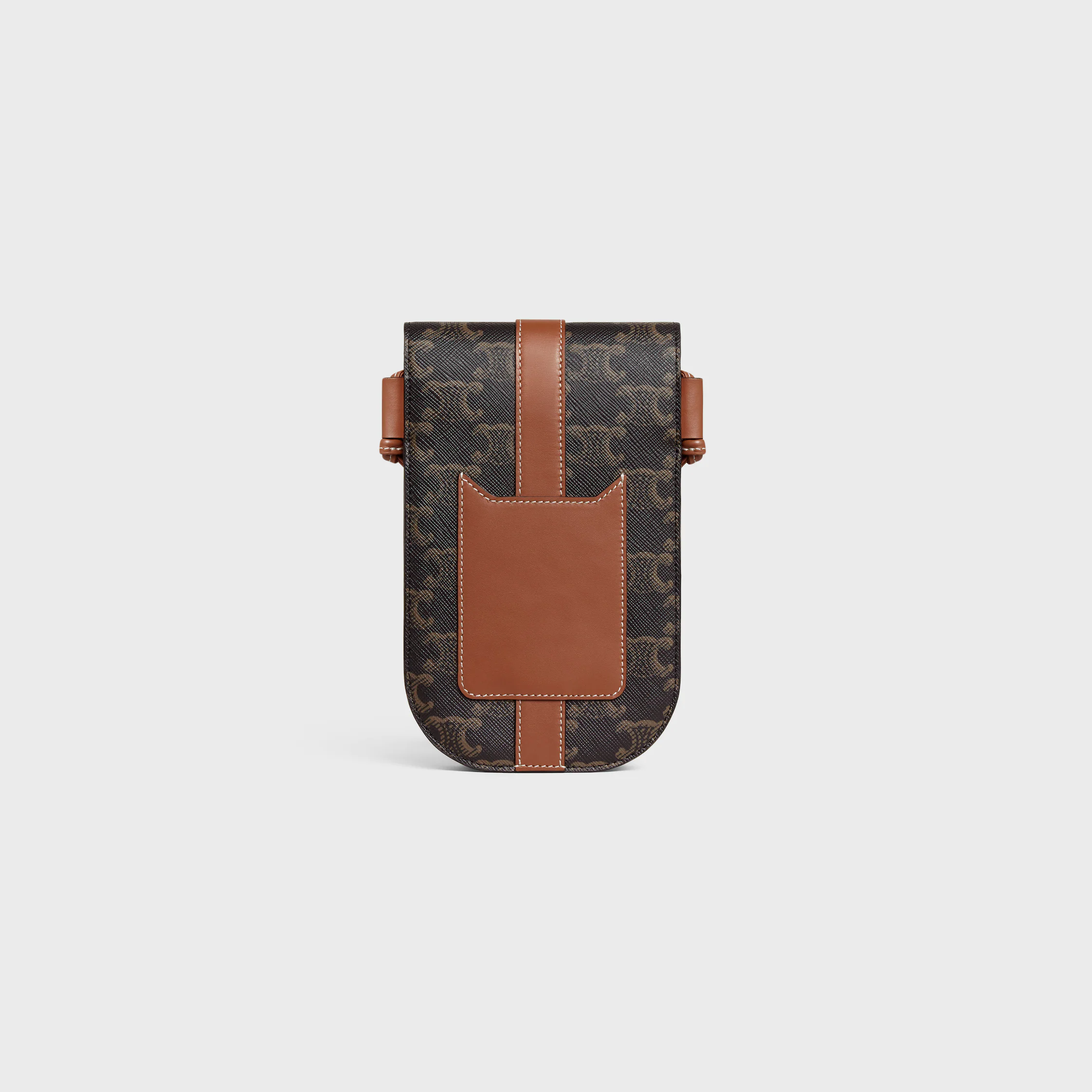Handytasche mit Klappverschluss aus Triomphe Canvas und Kalbsleder
