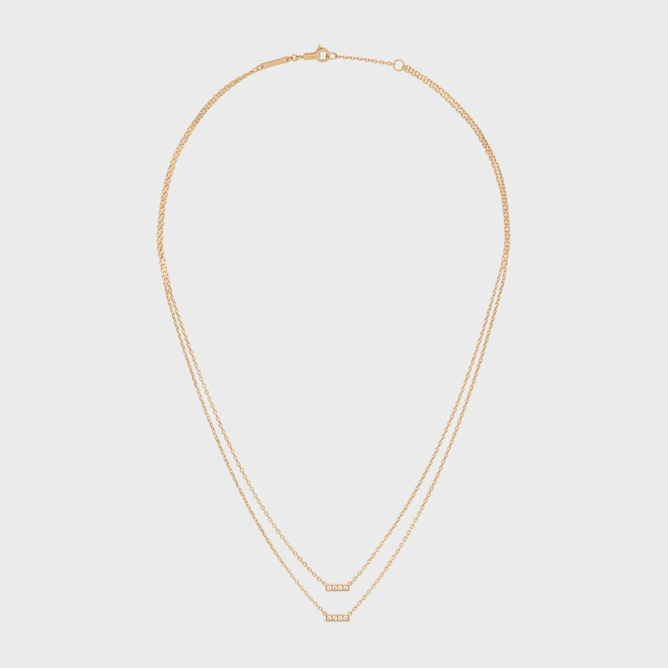 Celine Line Doppelhalskette aus Gelbgold und Diamanten