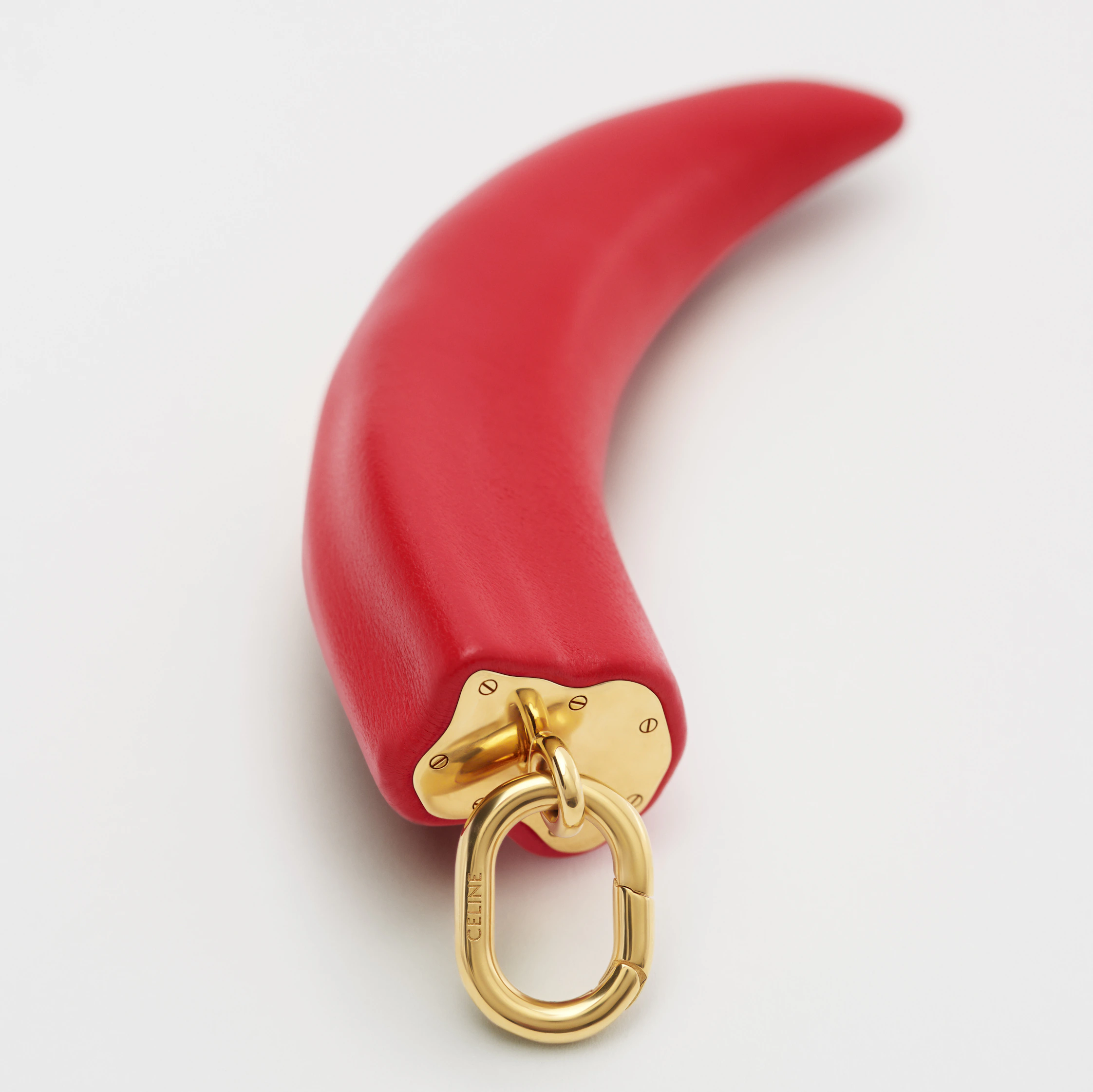 CHARMS KLEINER HORN AUS HARZ, LEDER UND BRASS MIT GOLDFINISH