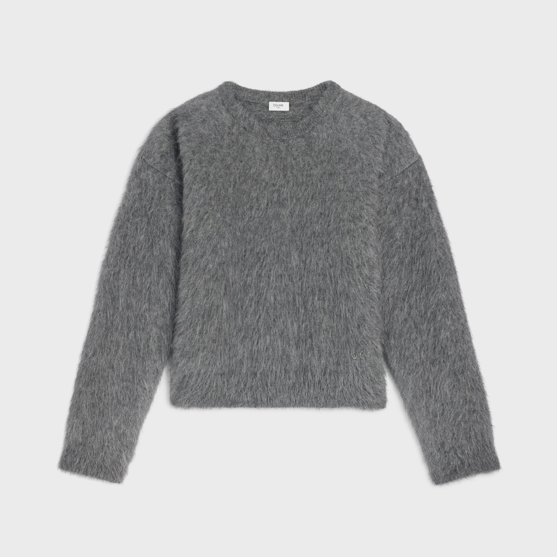 Pullover mit Rundhals in gebürsteter Mohair-Qualität