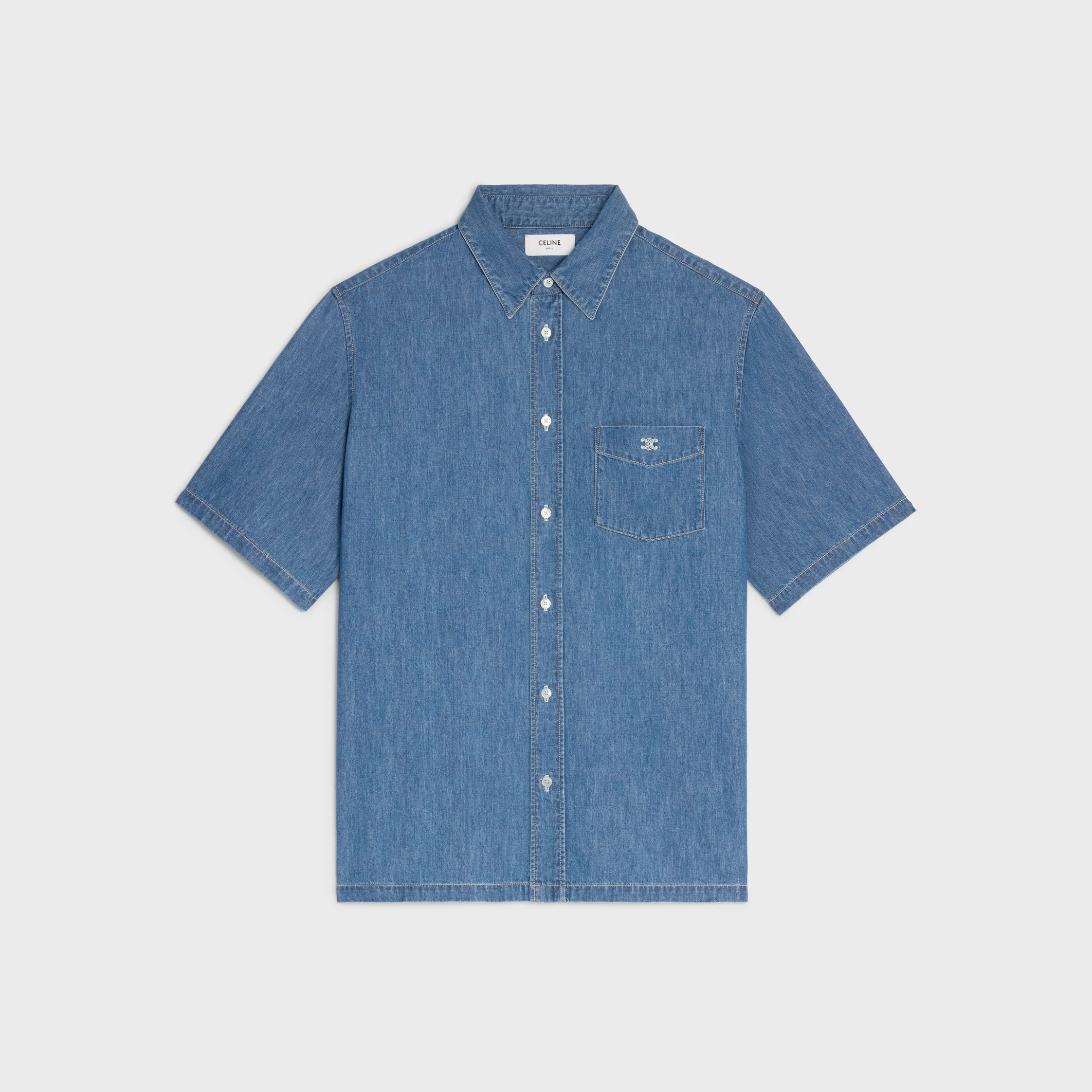 T-Shirt mit kurzen Ärmeln aus Baumwolldenim