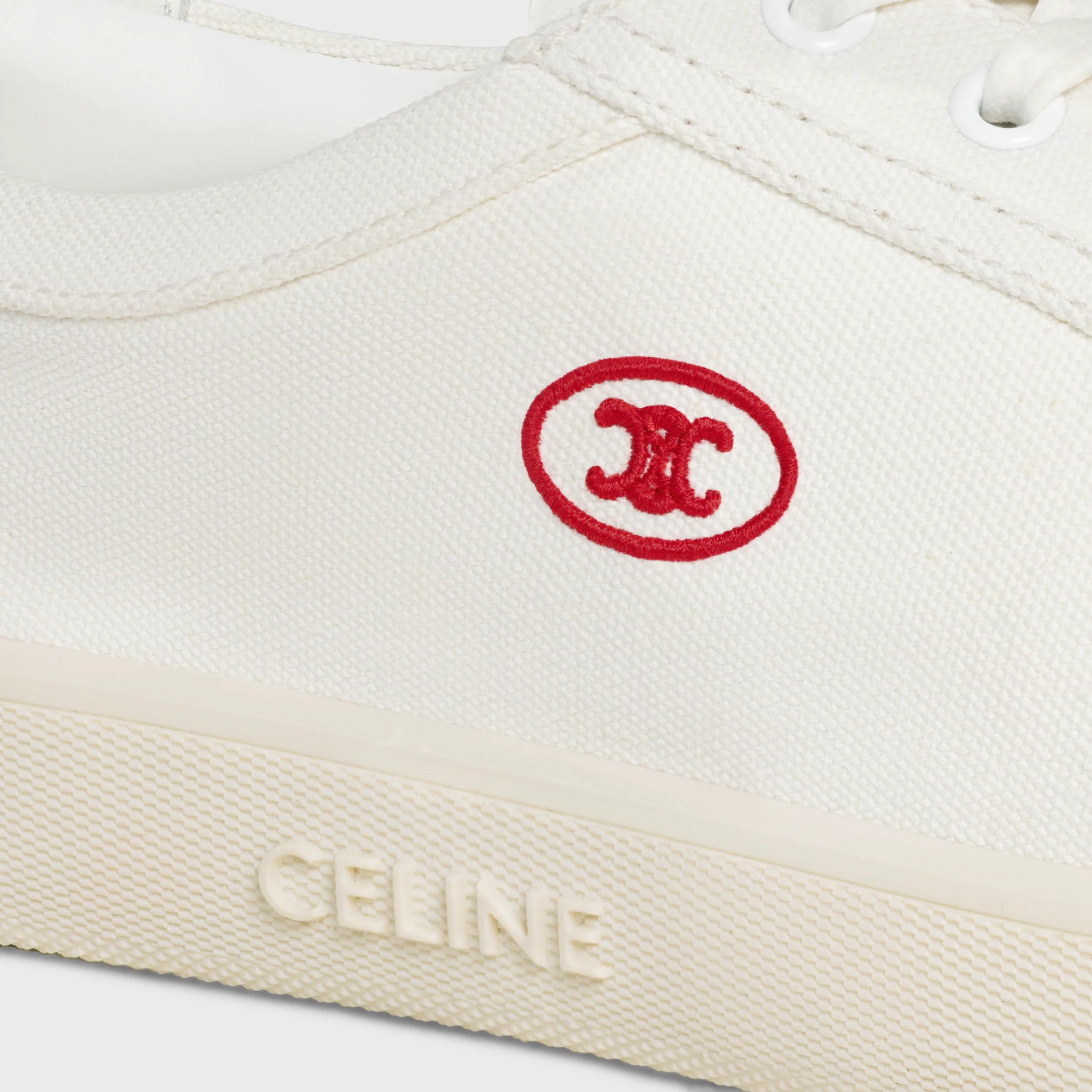 CELINE LOU NIEDRIGE SCHUHE MIT SPANGE UND TRIOMPHE-LOGO AUS KUNSTSTOFF UND RINDLEDER