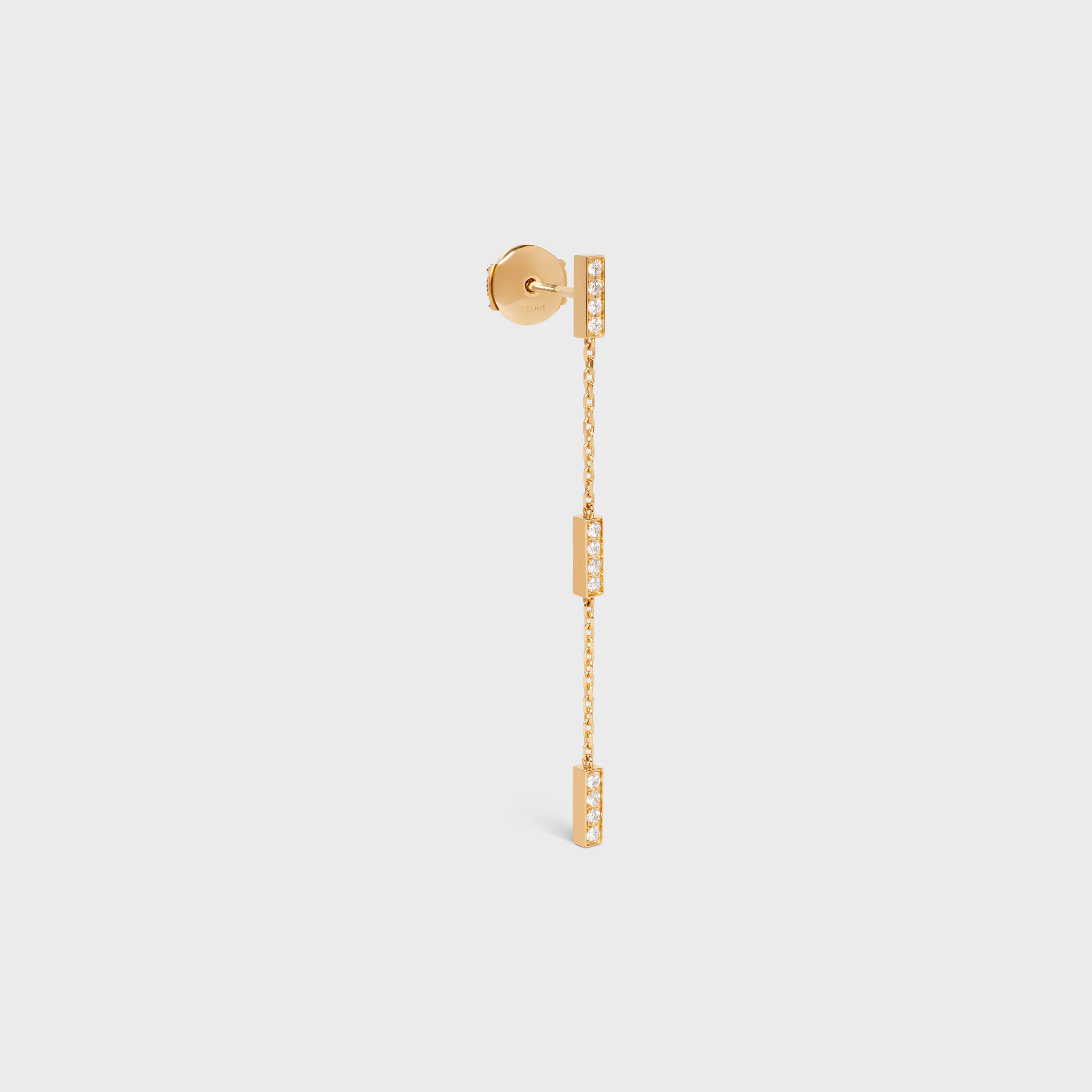 Celine Line Dreifachohrring aus Gelbgold und Diamanten