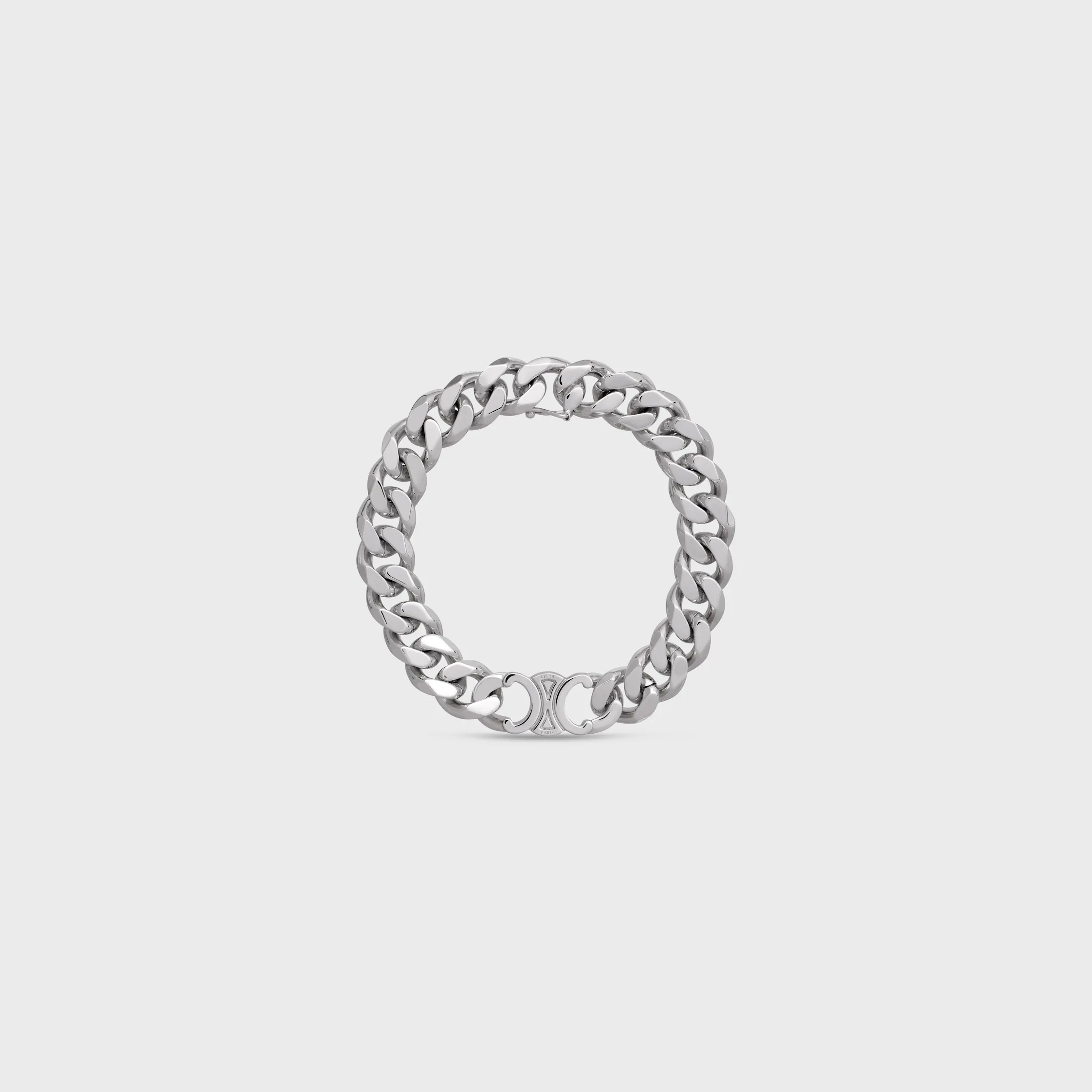Triomphe Gourmette-Armband aus Messing mit Rhodium-Overhead