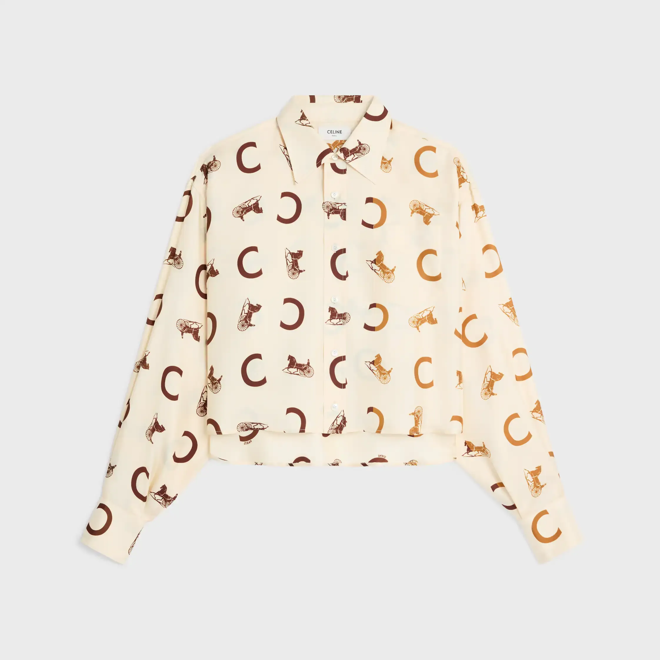 Crop-Shirt aus Seiden-Twill
