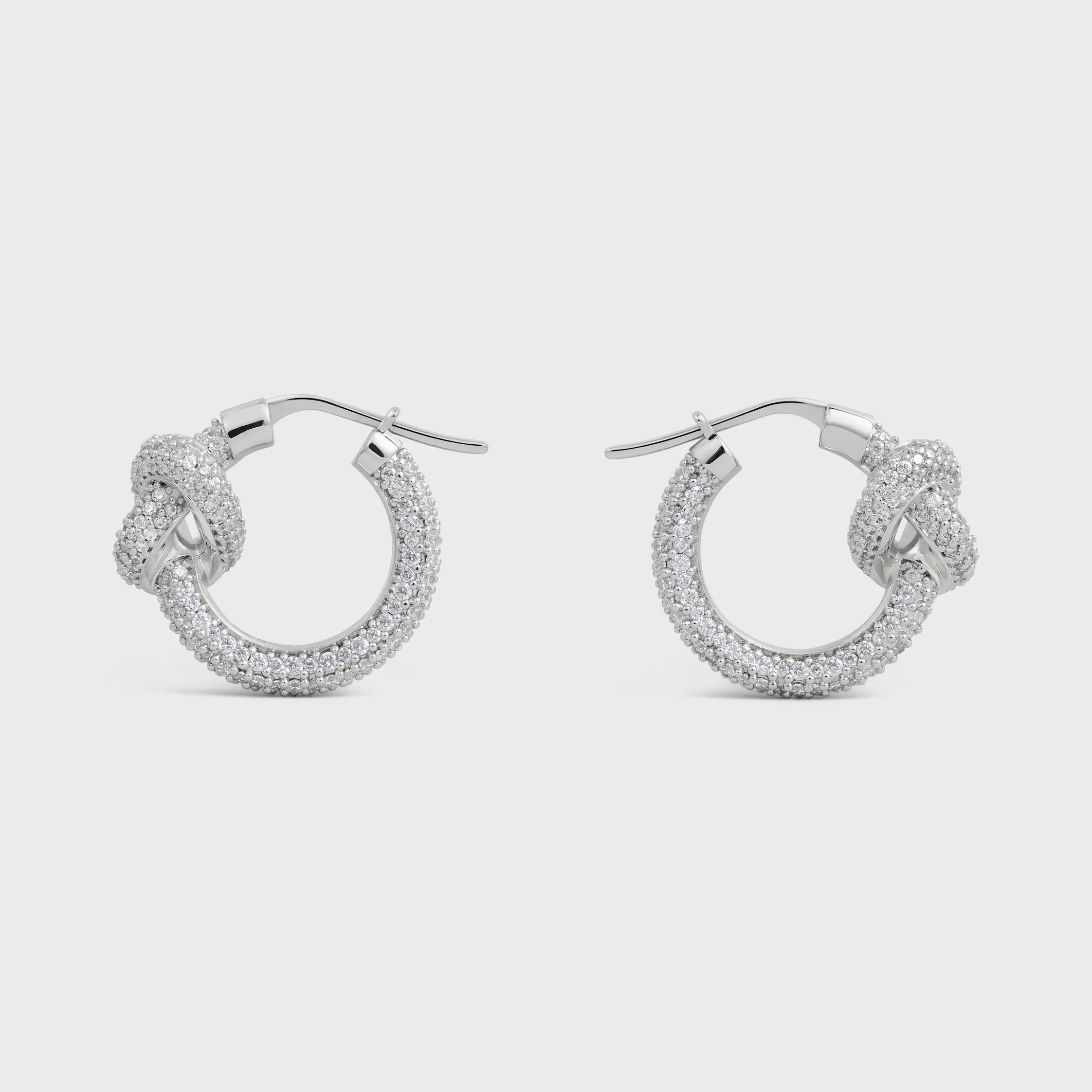 Knot Sparkle-Ohrhänger mit Strass und Messing mit Rhodium-Overzug