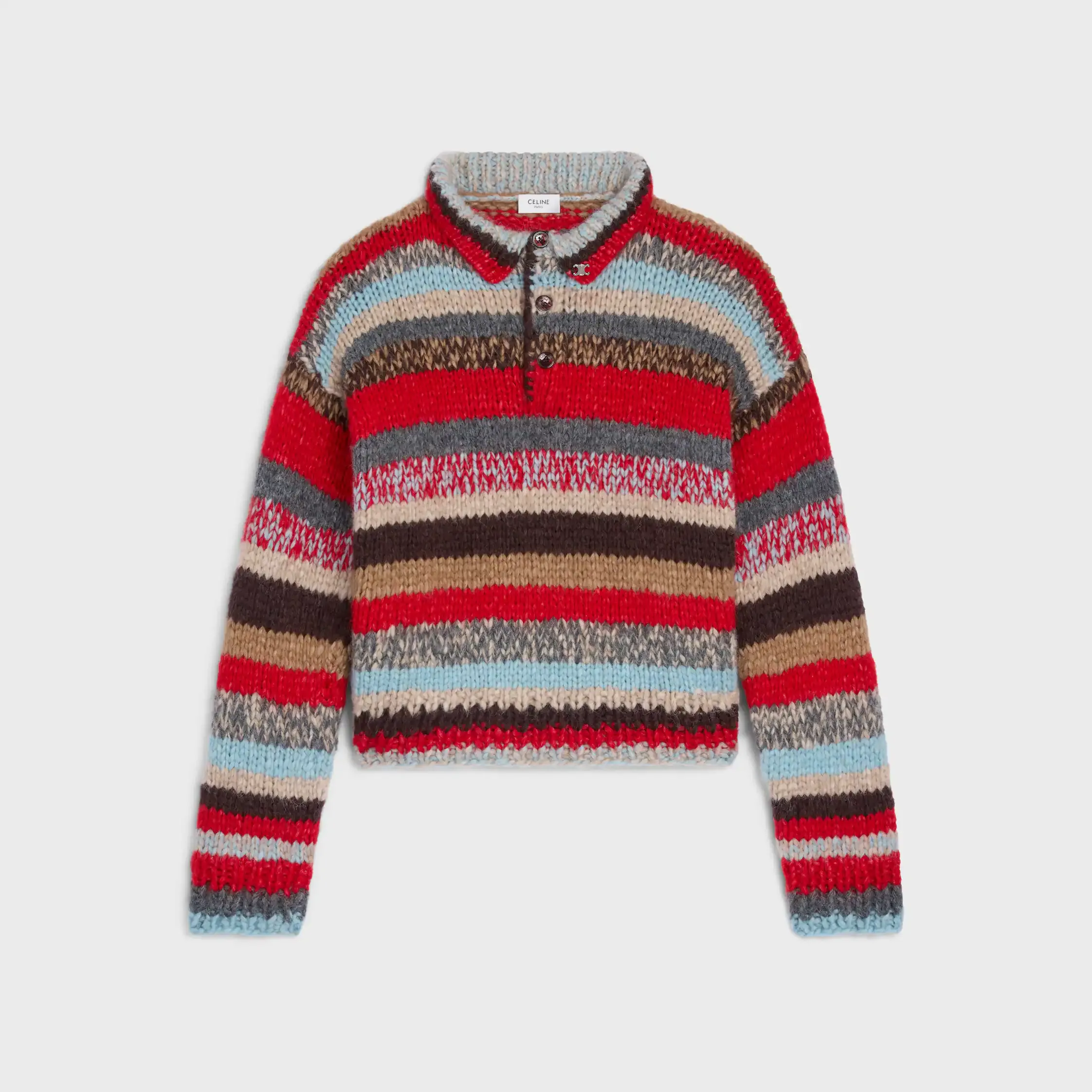 Polo-Pullover aus Alpaca- und Schafswolle