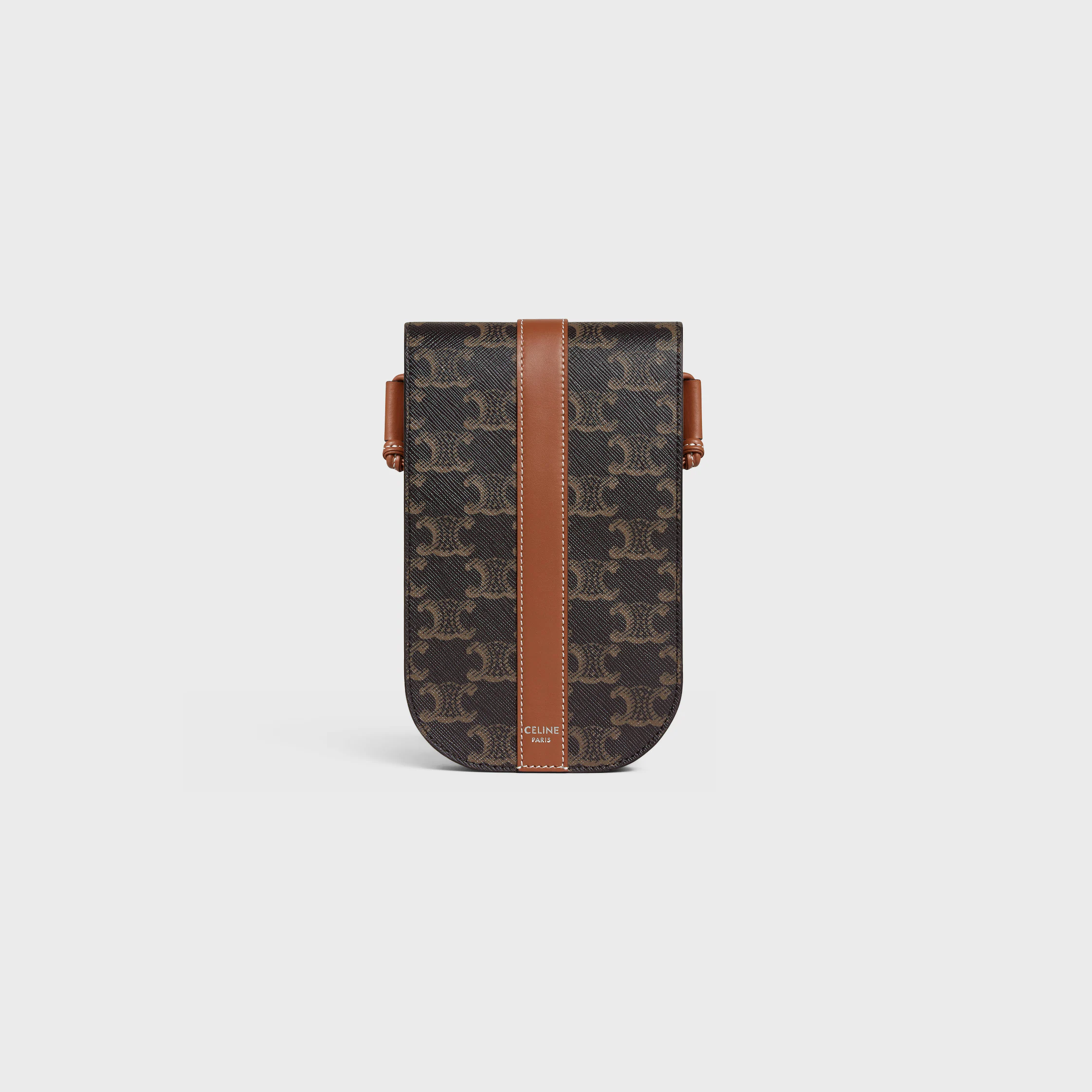 Handytasche mit Klappverschluss aus Triomphe Canvas und Kalbsleder