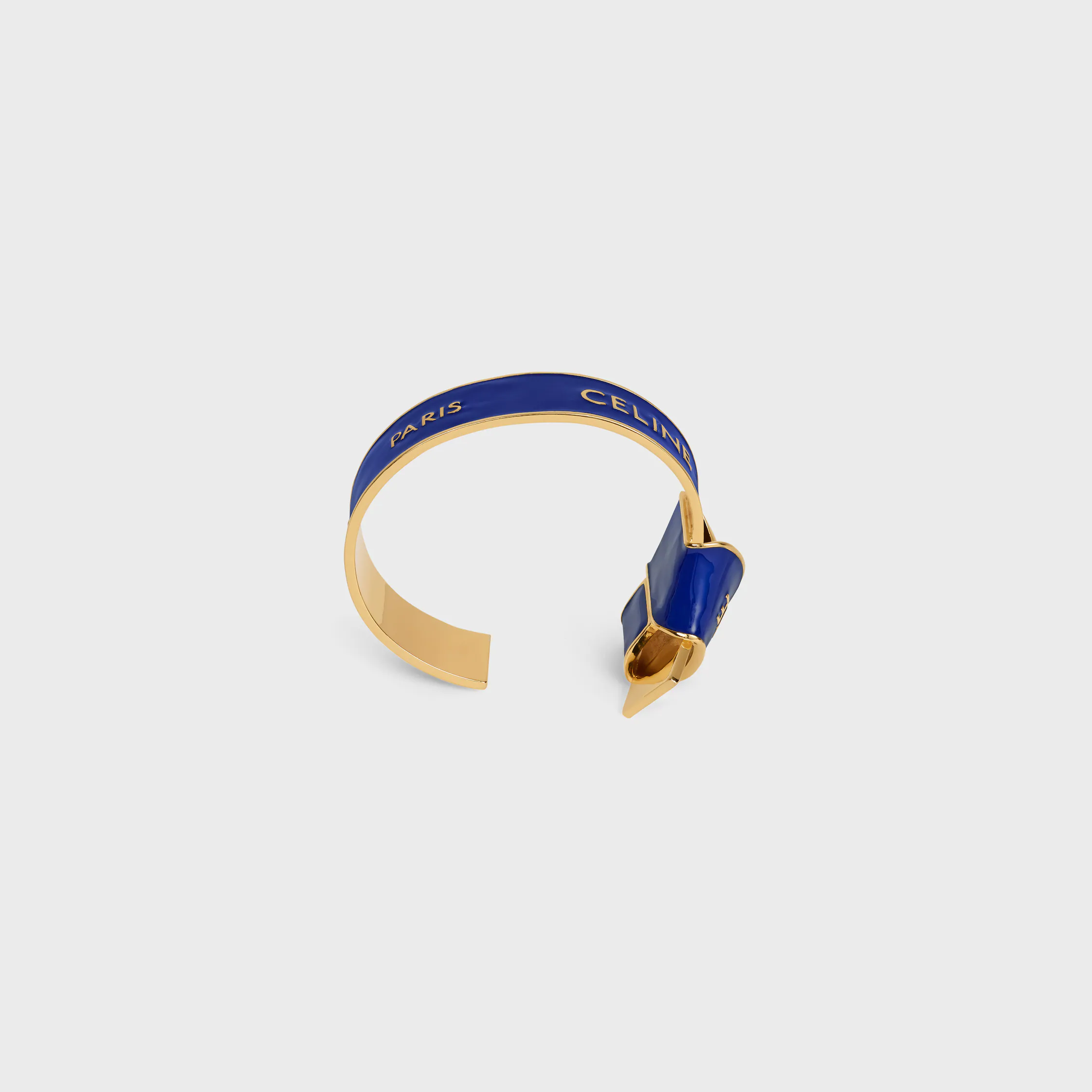 Celine-Riemchen-Knöpfler-Armband aus Email und Messing mit Goldfinish