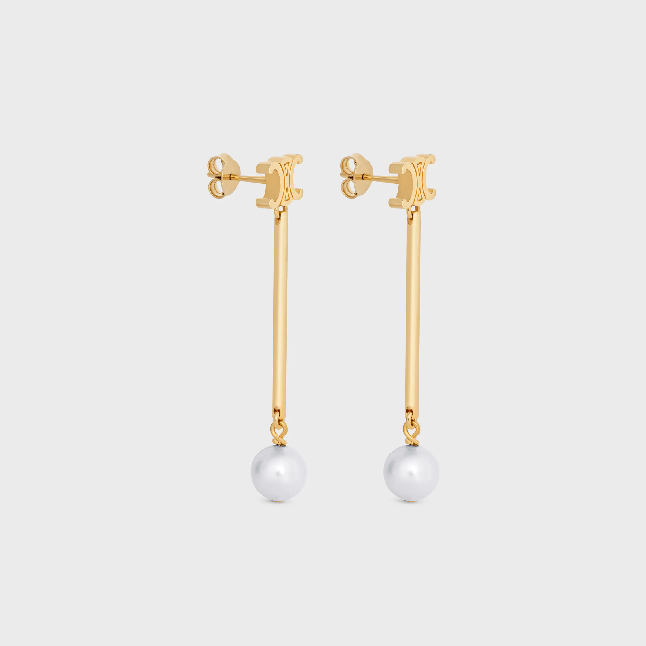 Les Perles Celine Ohrhänger aus Harzperlen und Messing mit Goldfinish