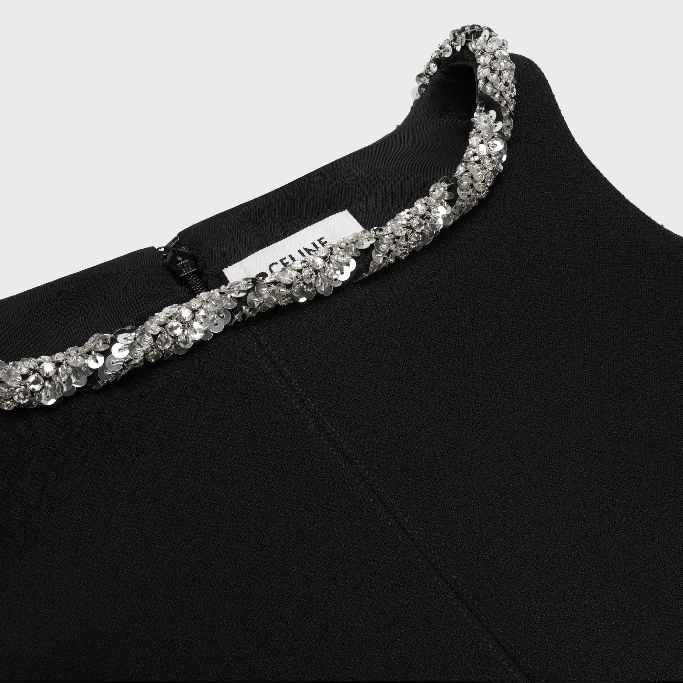 besticktes Kleid IN Doppelwollcrepe