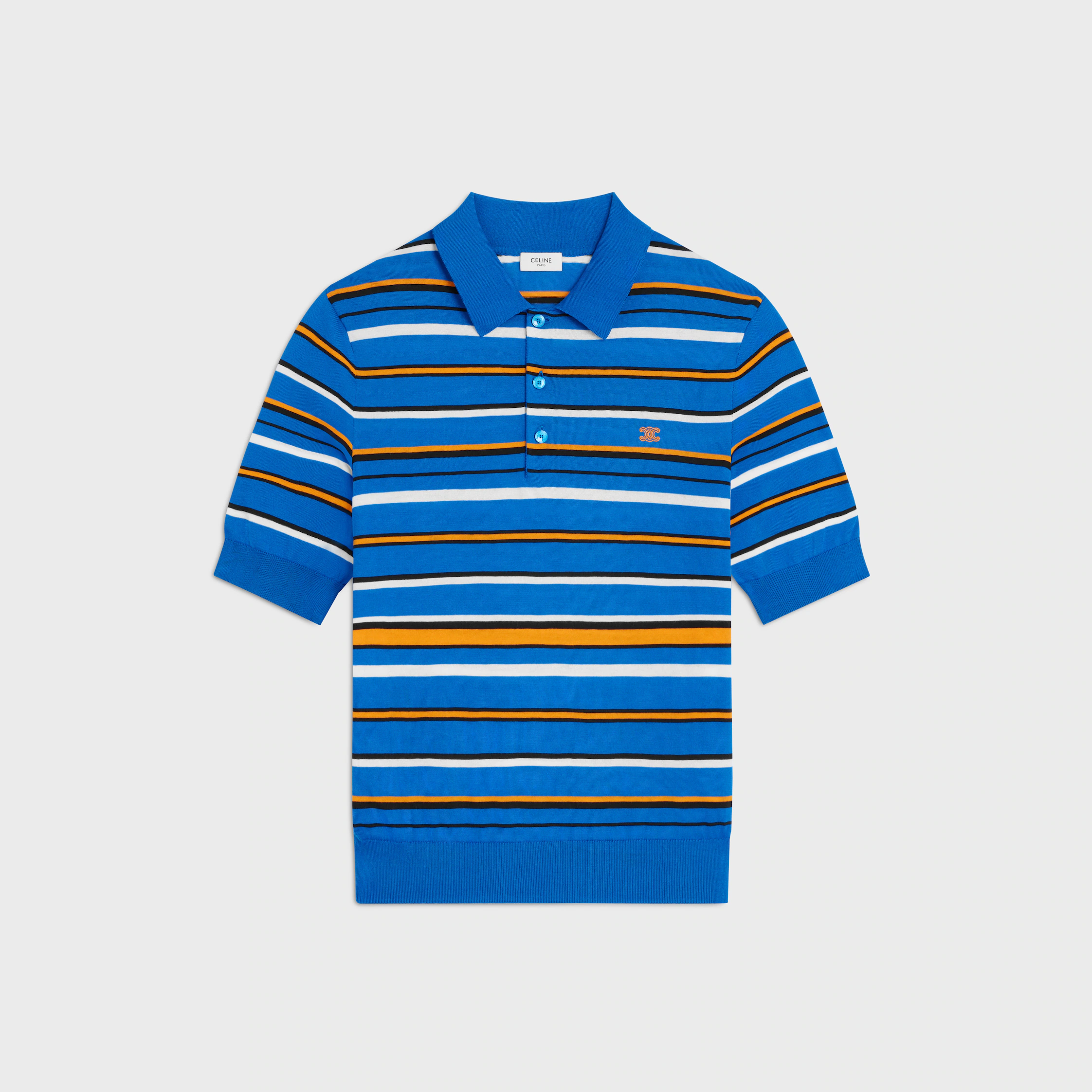 Polo-Pullover mit kurzen Ärmeln aus feinem Baumwollmaterial