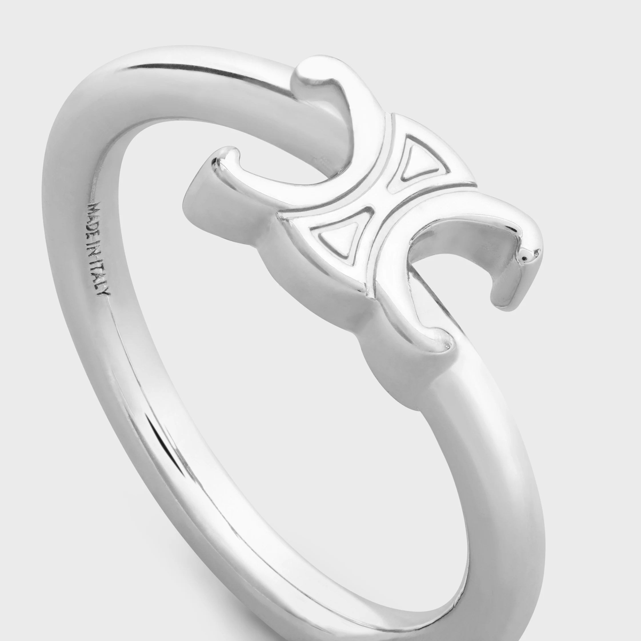 Triomphe-Ring aus Messing mit Rhodium-Overhead