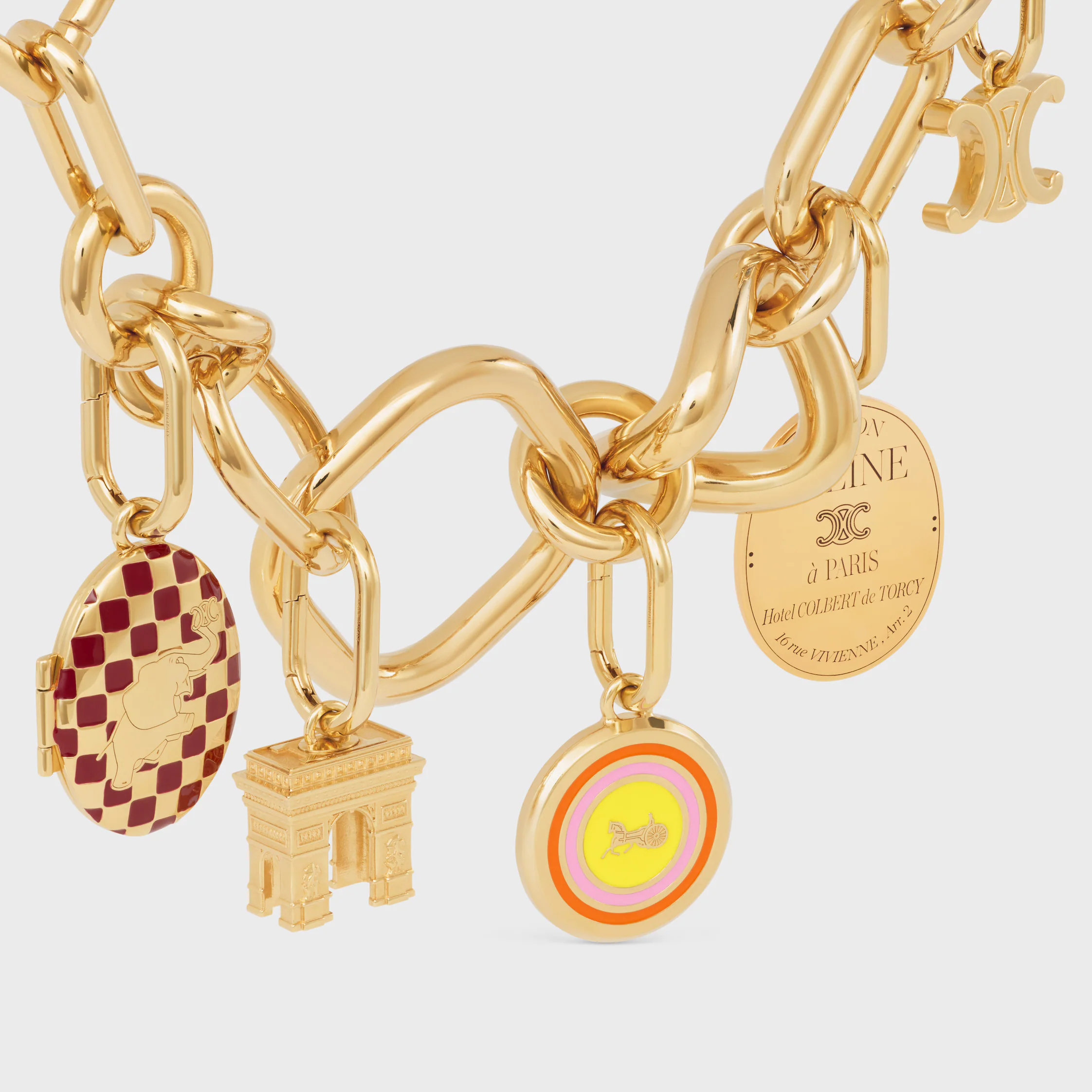CHARMS MEDAILLE AUS EMAIL UND BRONZE MIT GOLDFINISH