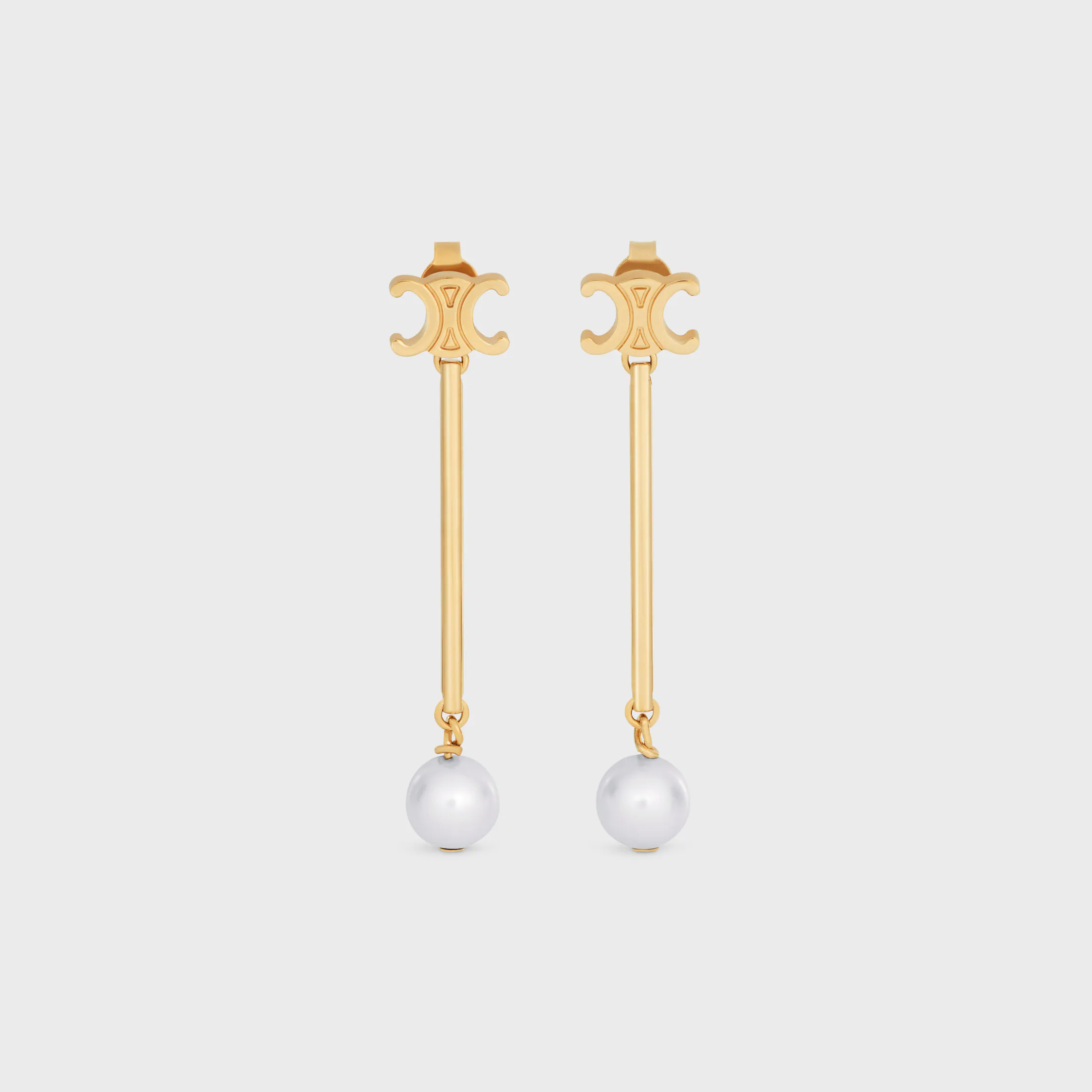 Les Perles Celine Ohrhänger aus Harzperlen und Messing mit Goldfinish