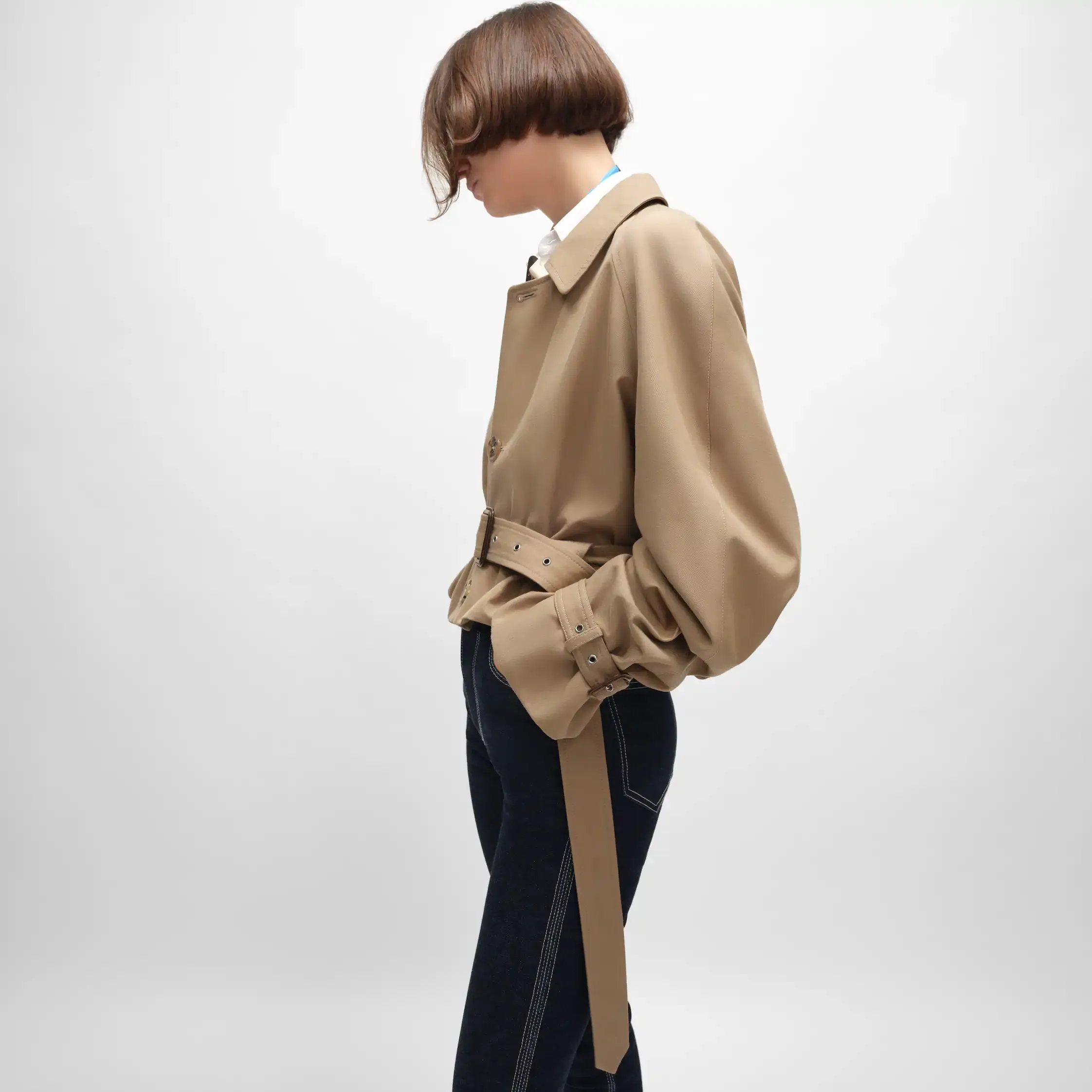 Jacke aus Baumwolle und Woll-Gabardine