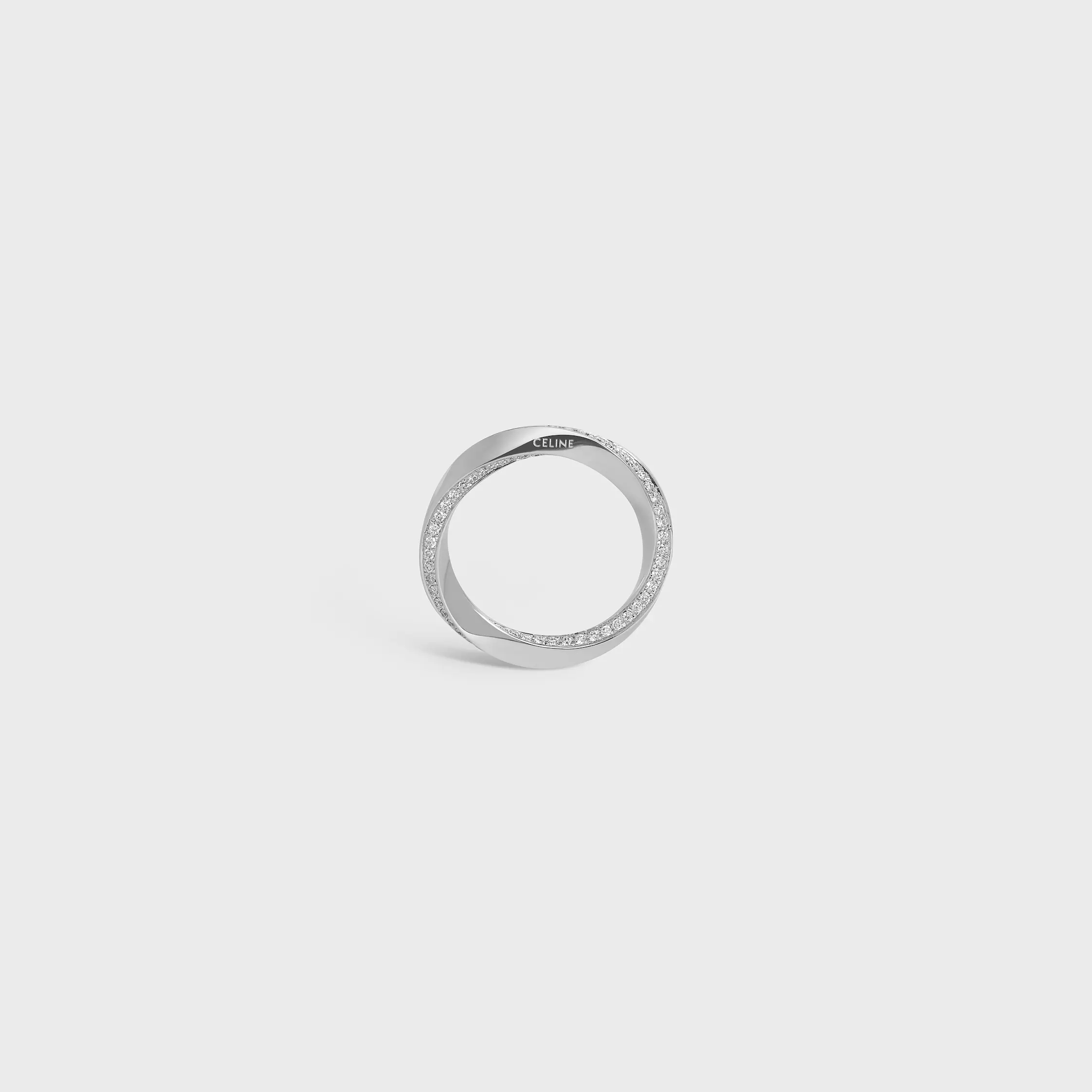 Torsionsring aus Weißgold und Diamanten