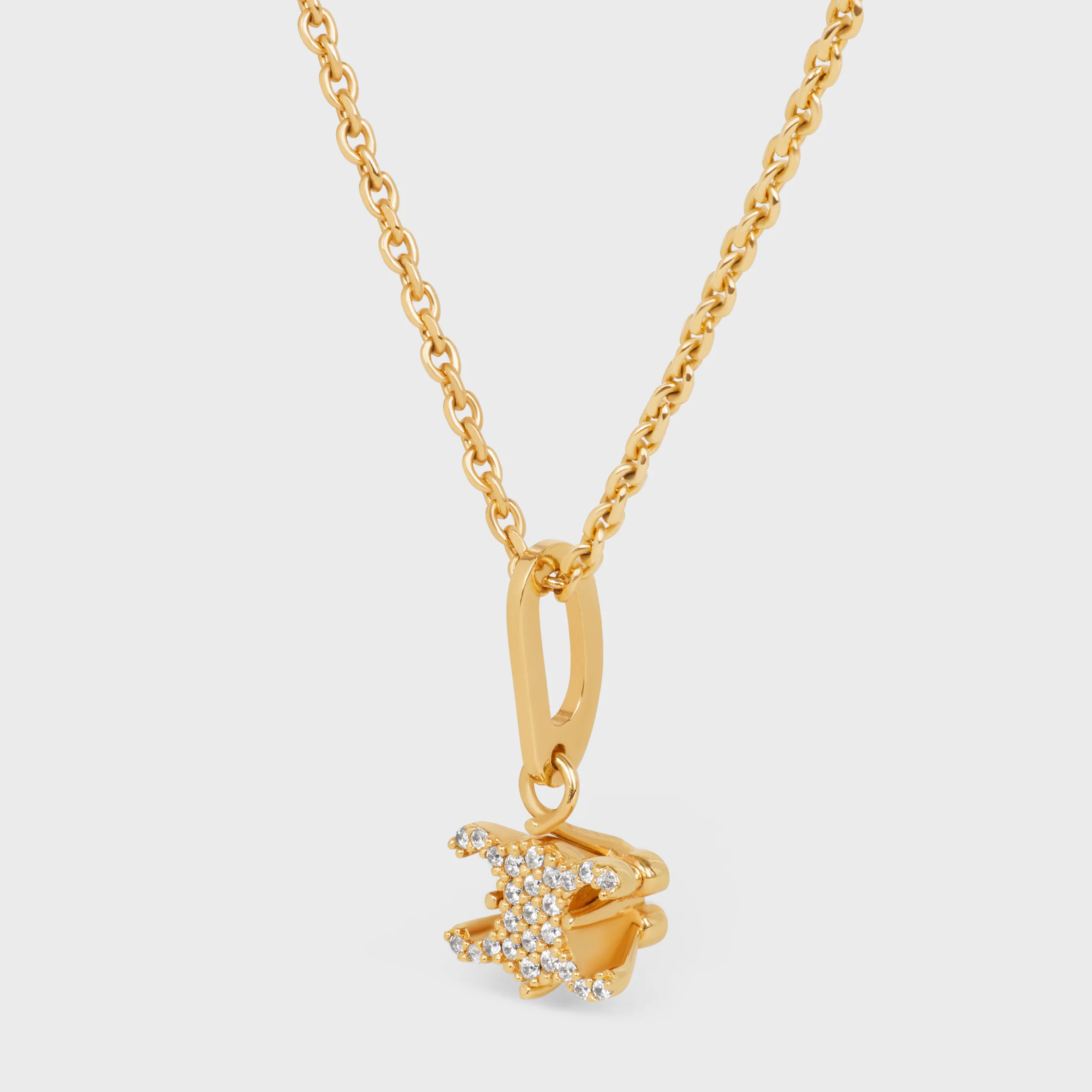 Triomphe Solitaire Funkel-Halskette aus Strass und Messing mit Goldfinish