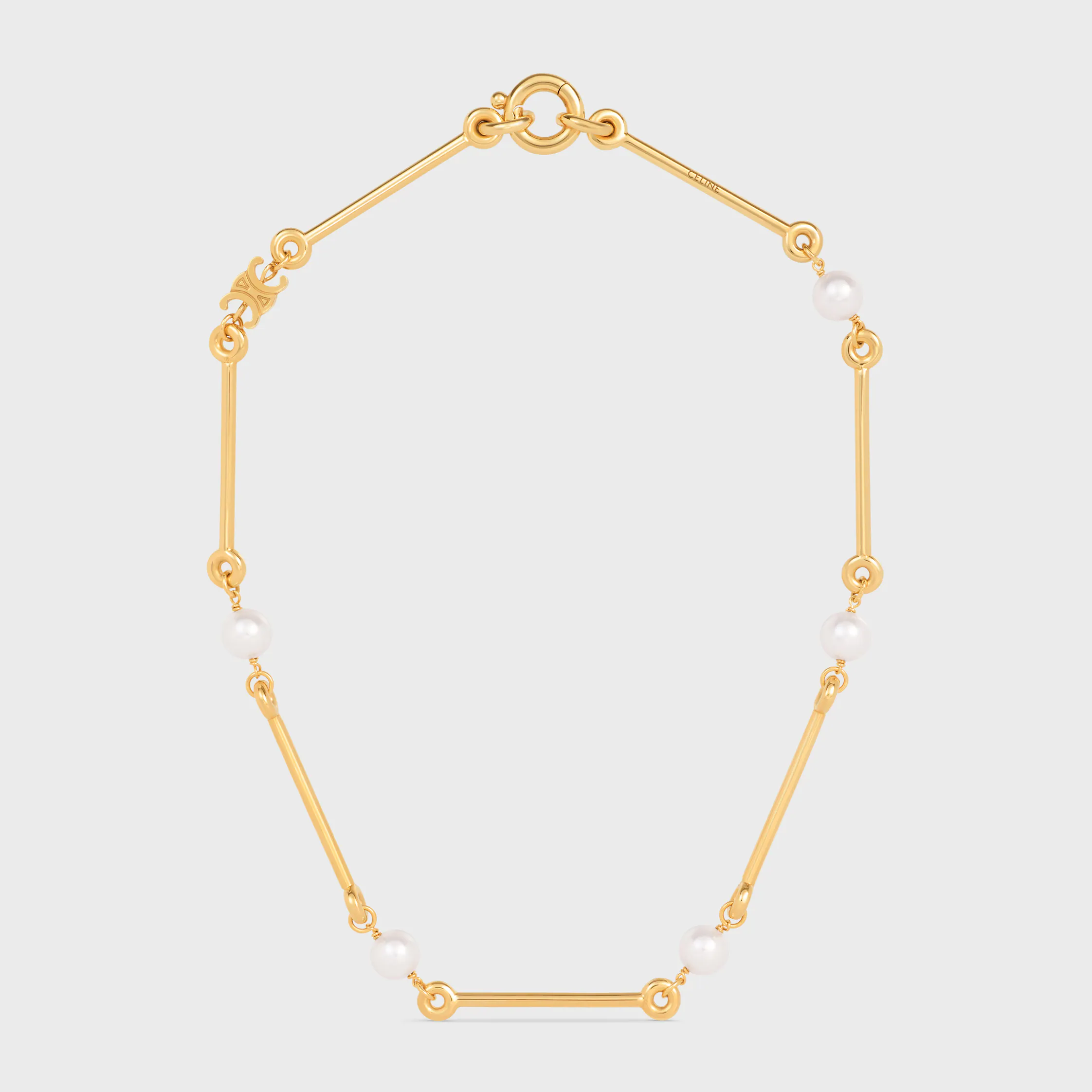 Les Perles Celine Halskette aus Harzperlen und Messing mit Goldfinish