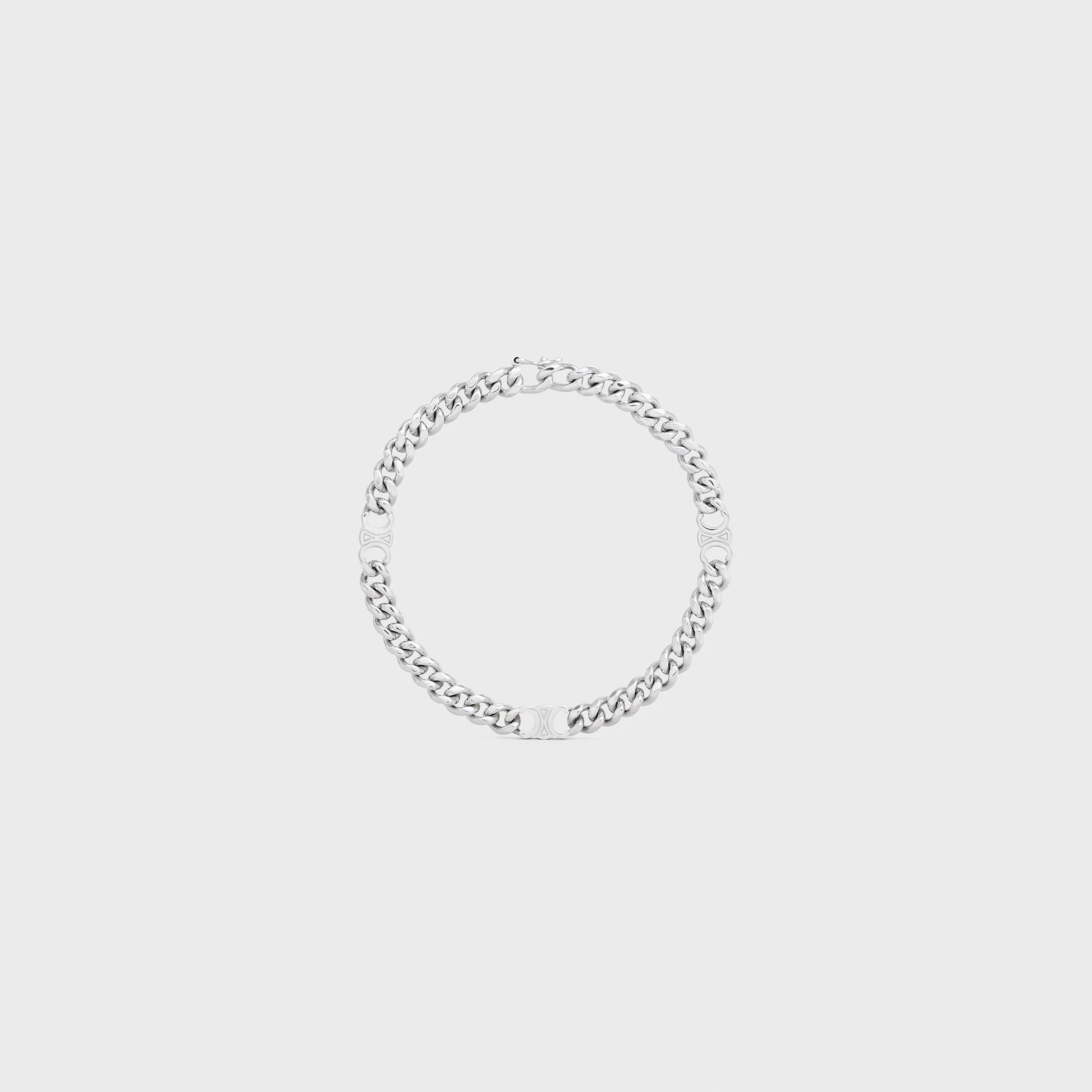 Triomphe kleine Gourmette-Armband aus Messing mit Rhodium-Oberfläche